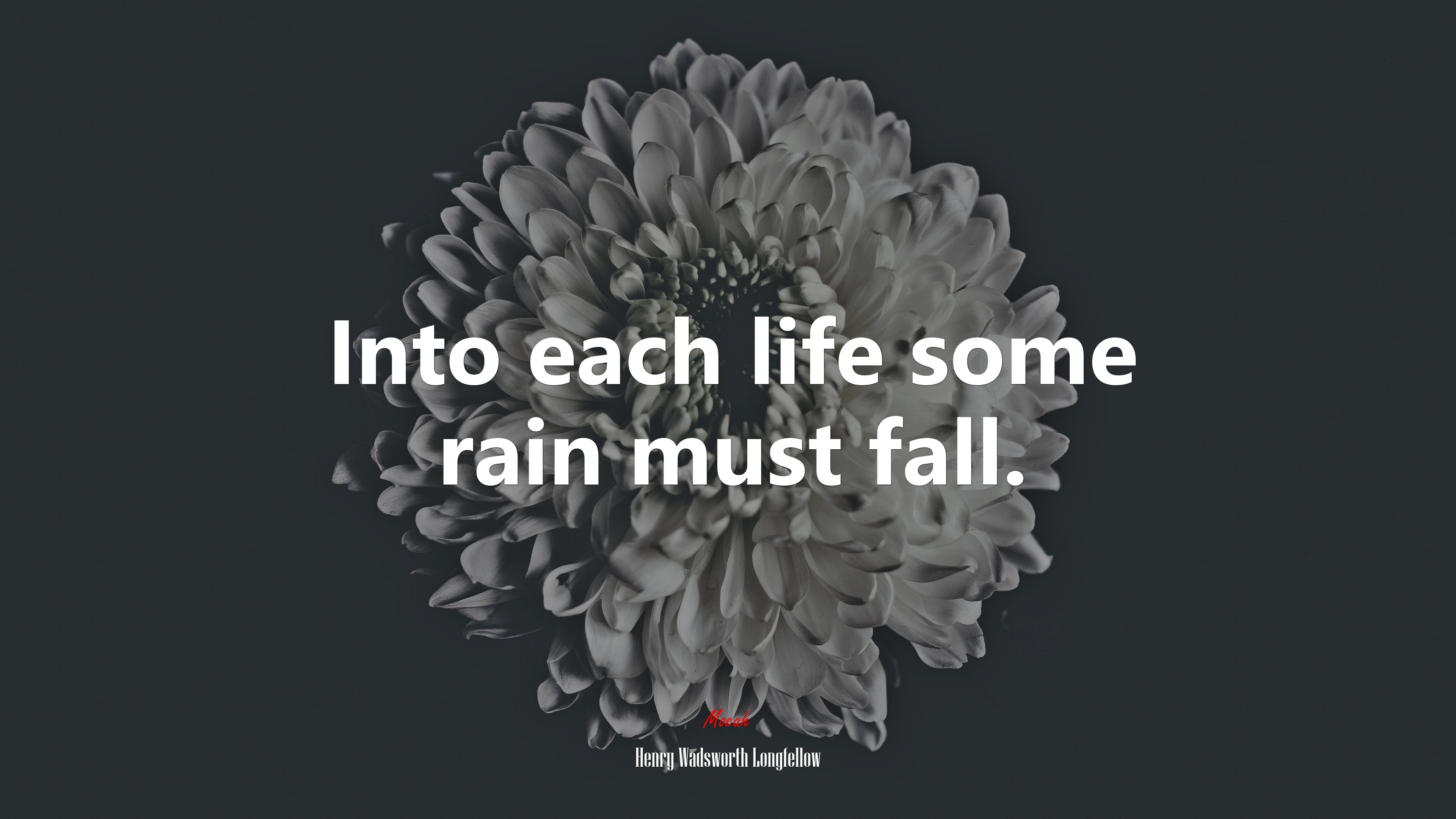 Into each life some rain must fall. | Henry Wadsworth Longfellow quote HD Wallpaper