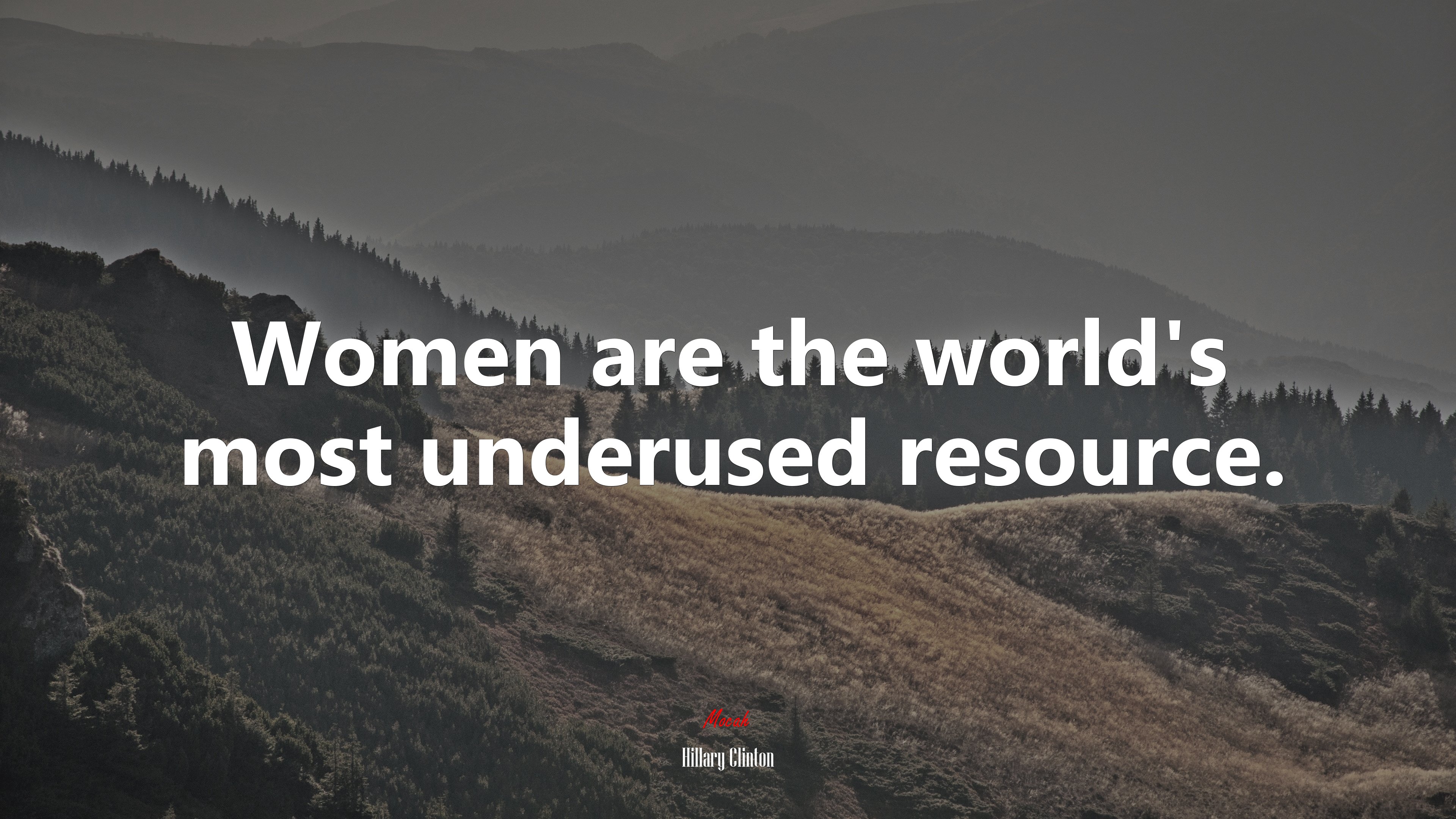 Women are the world’s most underused resource. | Hillary Clinton quote HD Wallpaper