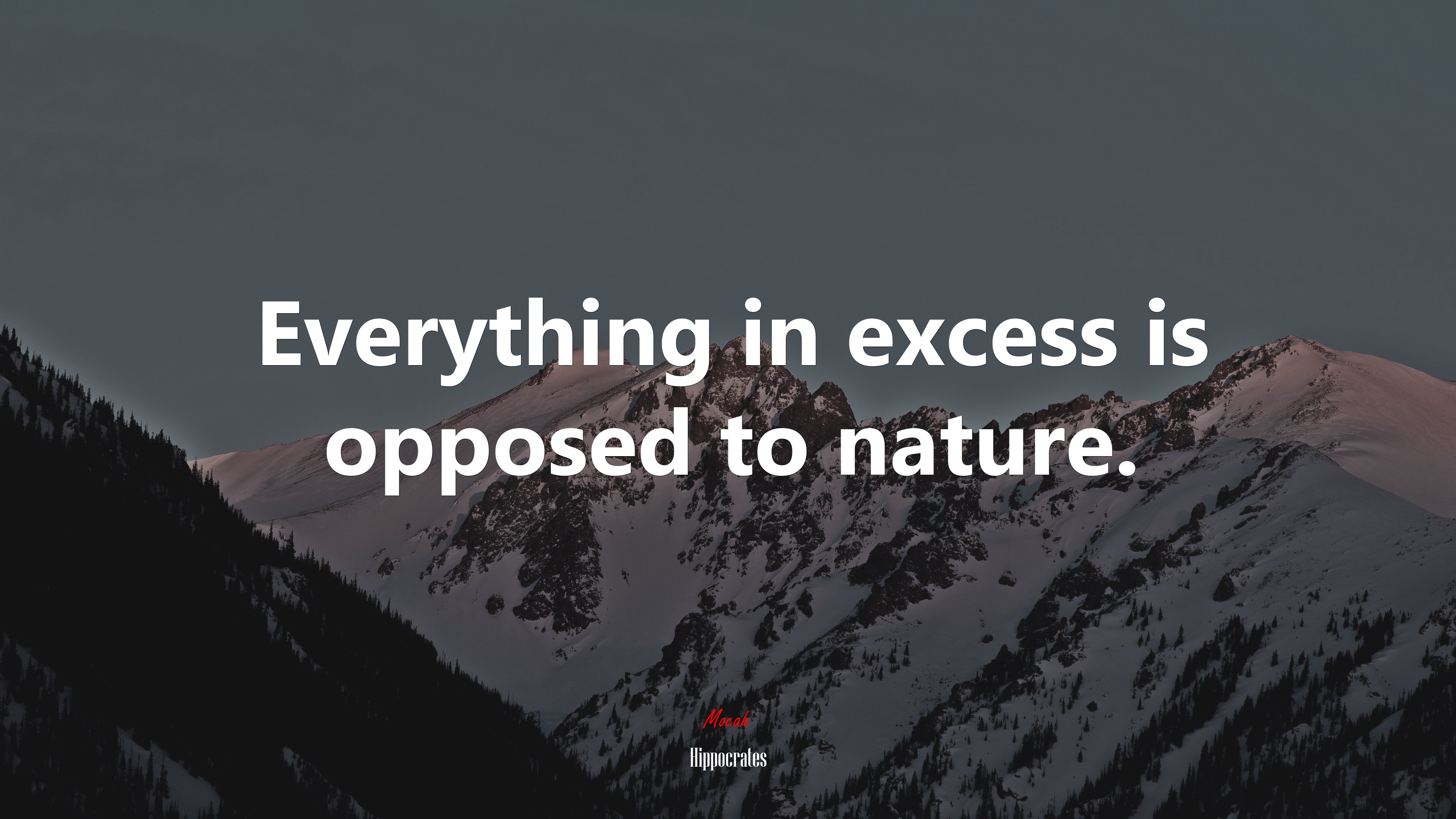 Everything in excess is opposed to nature. | Hippocrates quote HD Wallpaper