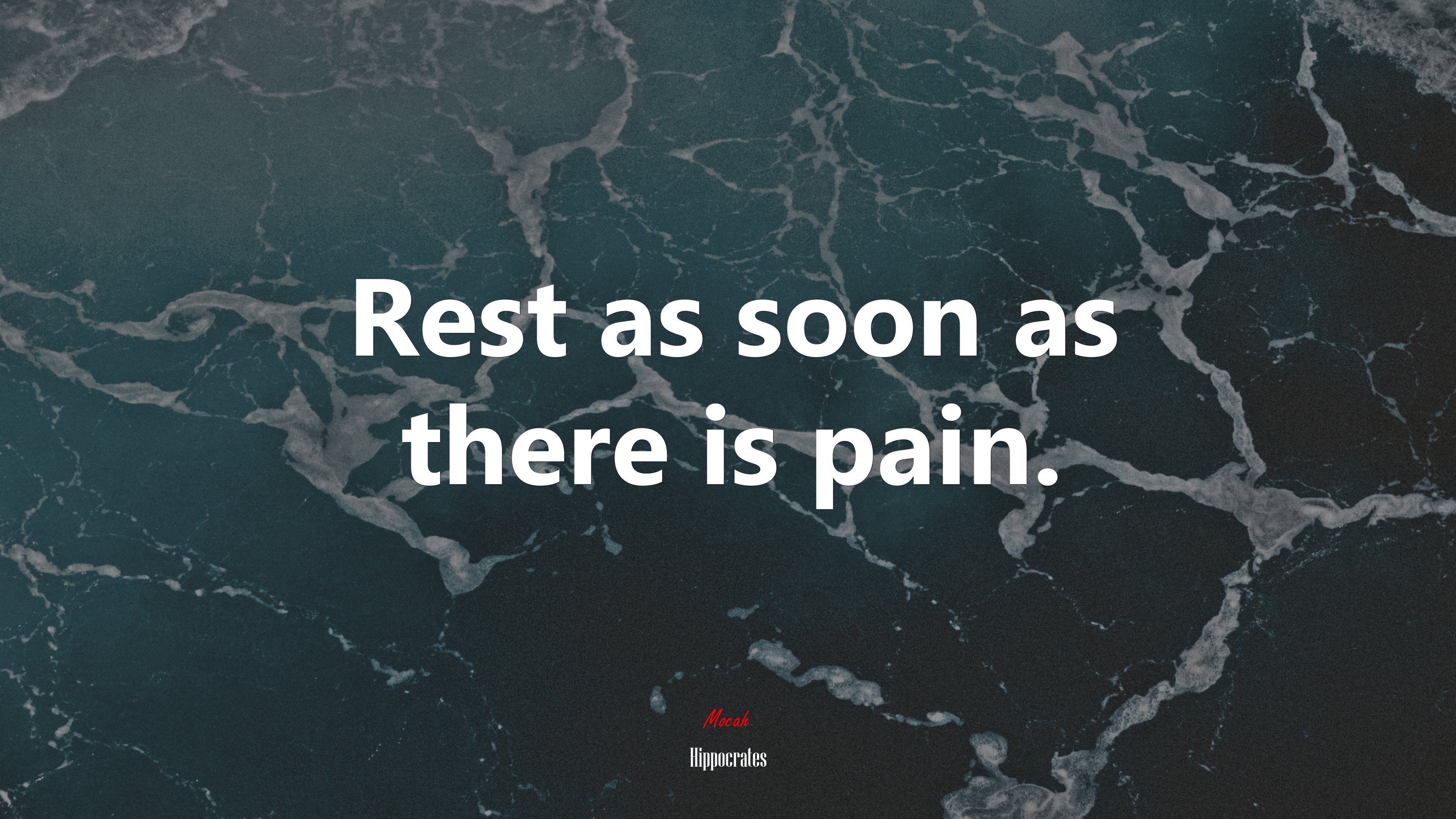 Rest as soon as there is pain. | Hippocrates quote HD Wallpaper