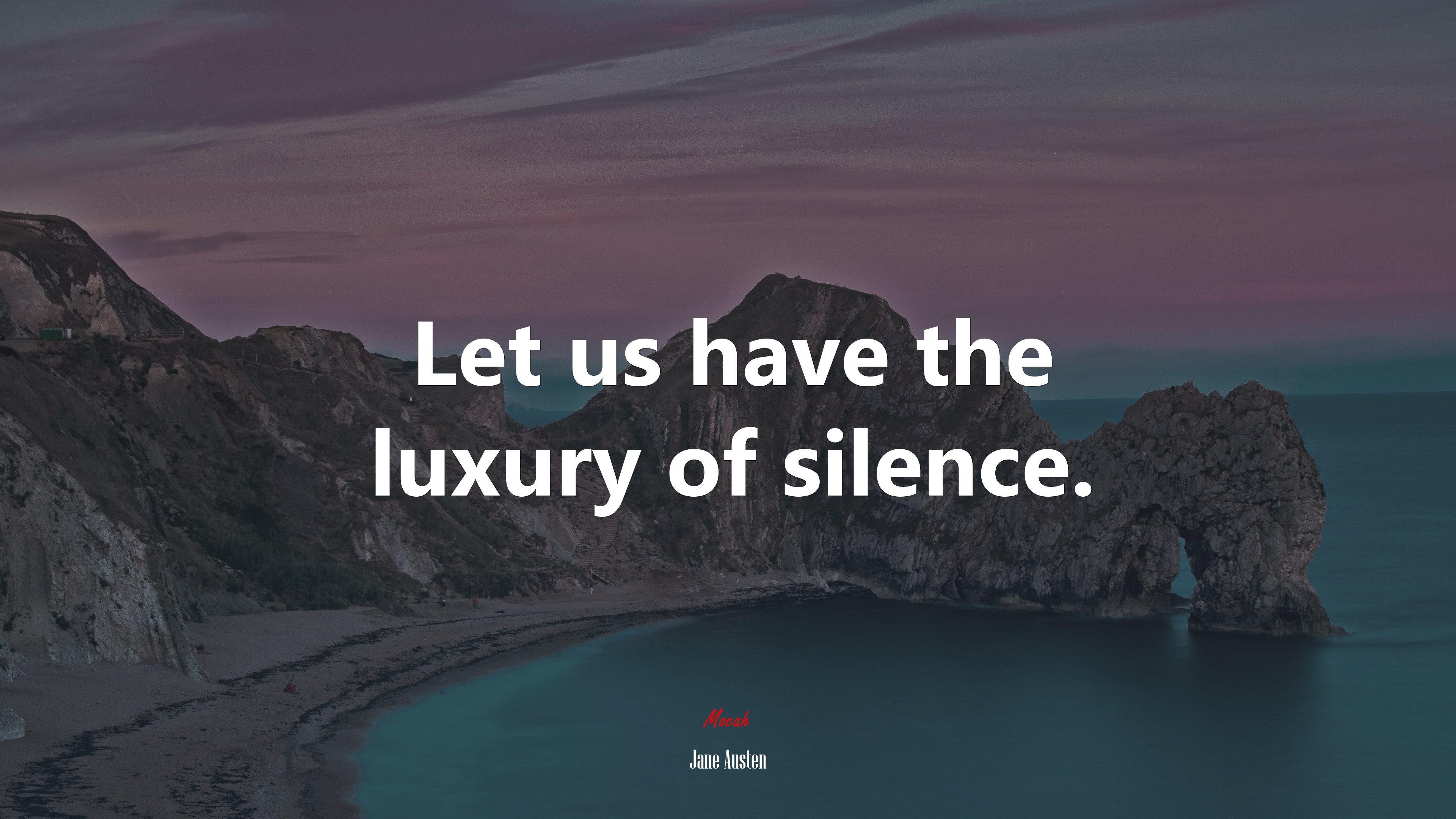 Let us have the luxury of silence. | Jane Austen quote HD Wallpaper