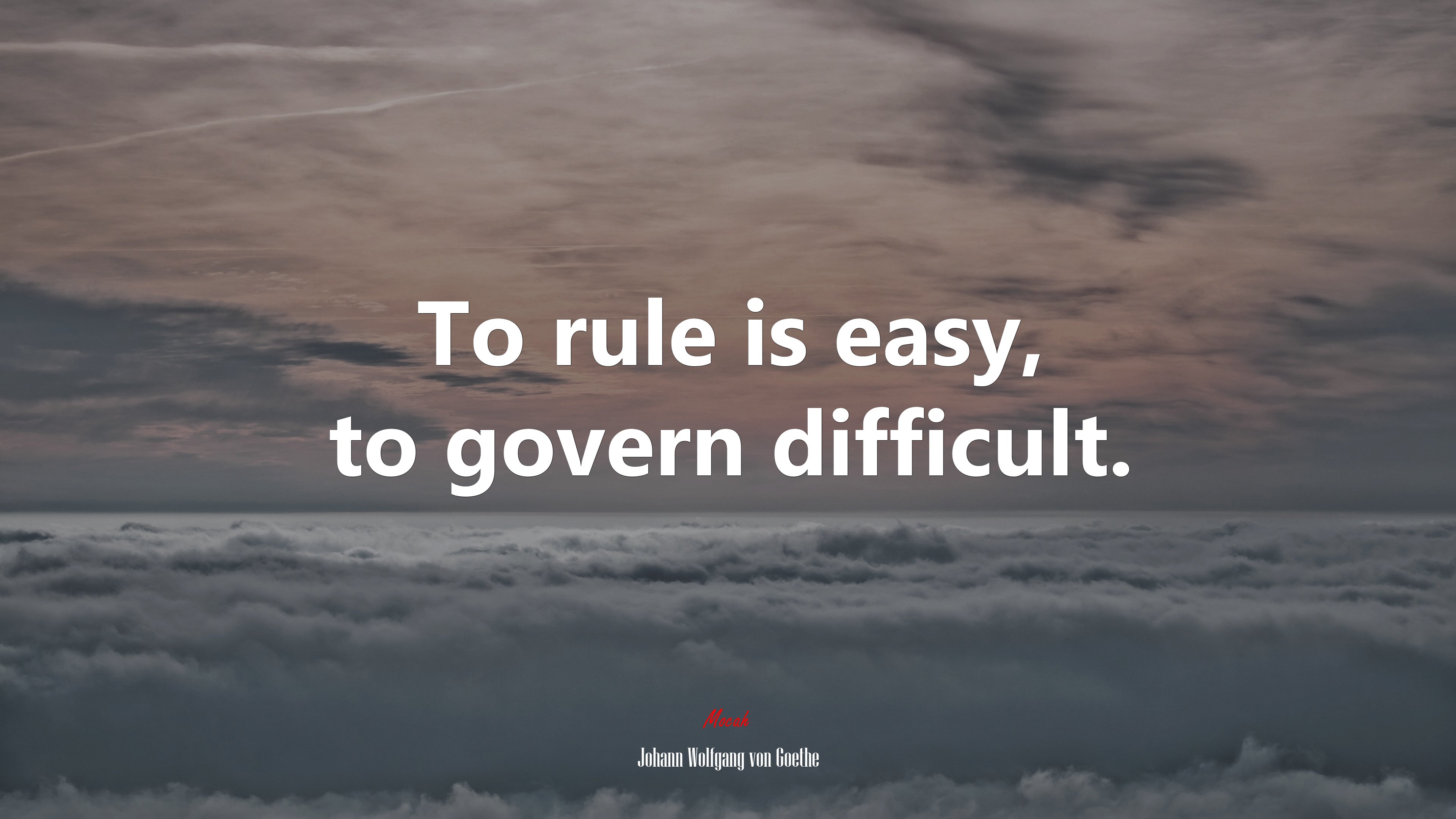 To rule is easy, to govern difficult. | Johann Wolfgang von Goethe quote HD Wallpaper