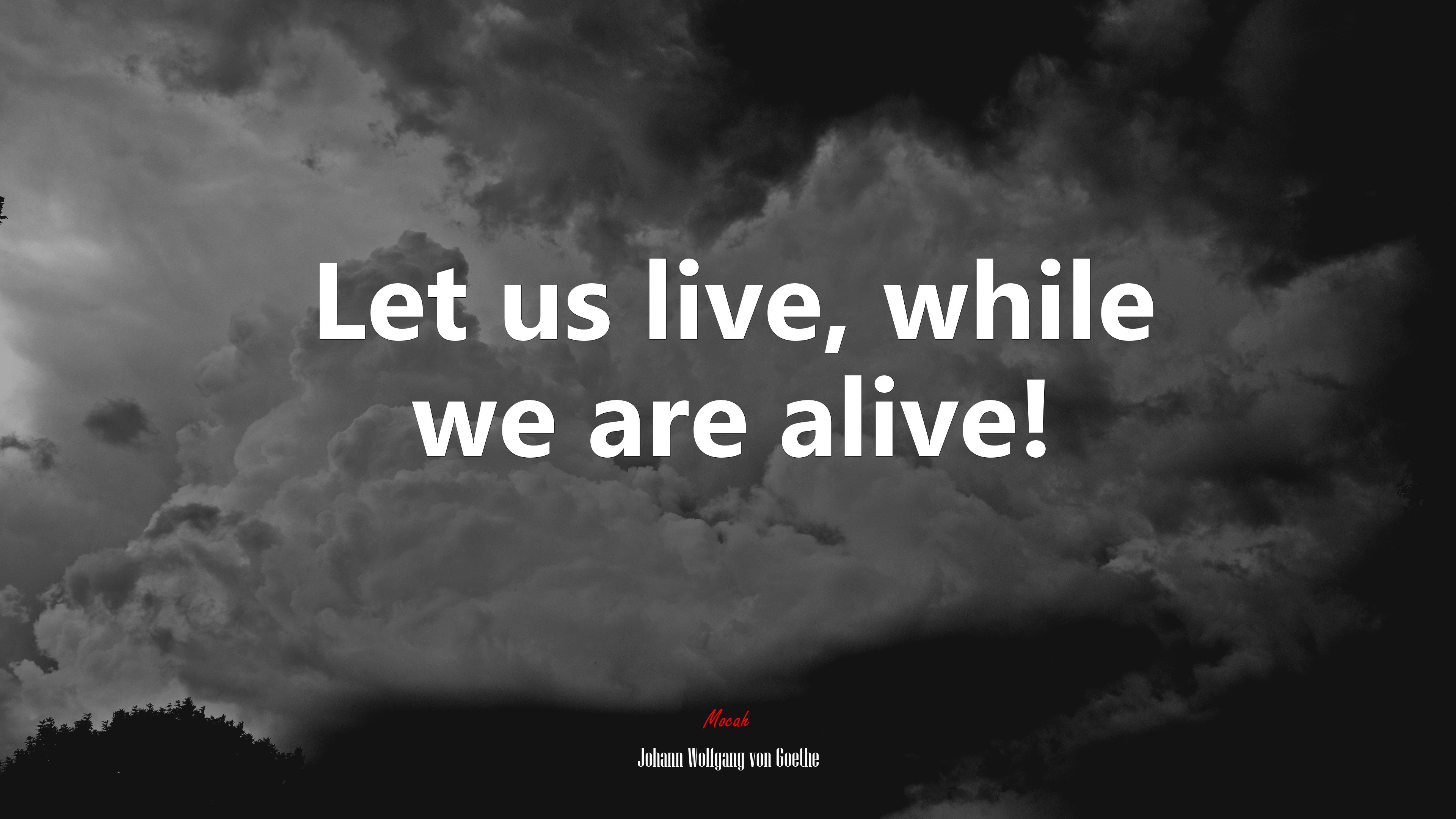 Let us live, while we are alive! | Johann Wolfgang von Goethe quote HD Wallpaper