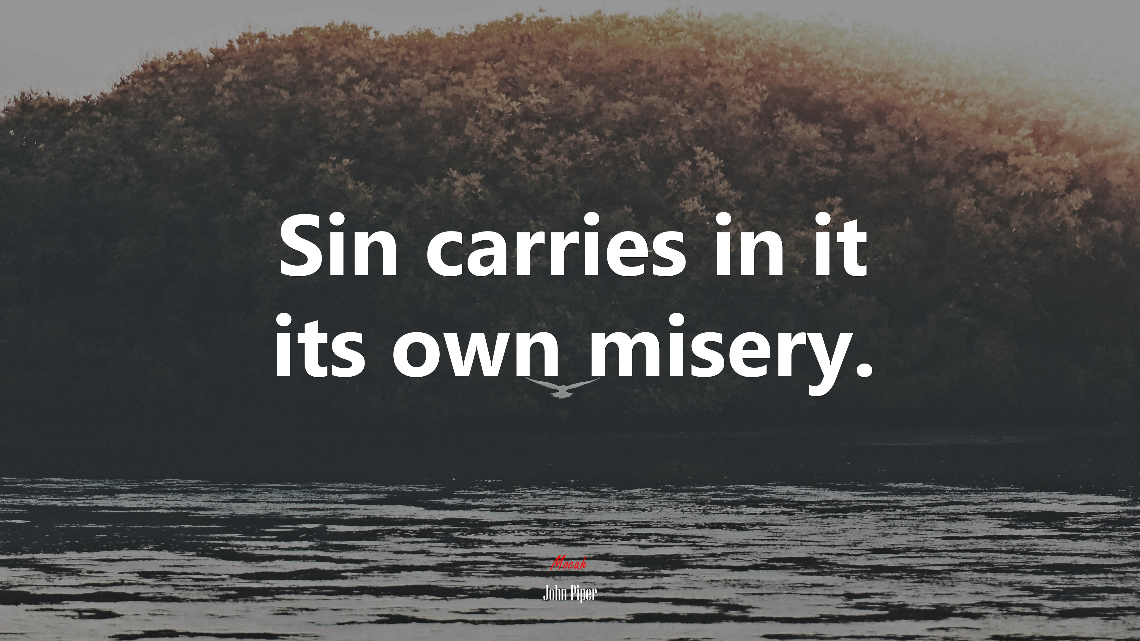Sin carries in it its own misery. | John Piper quote HD Wallpaper