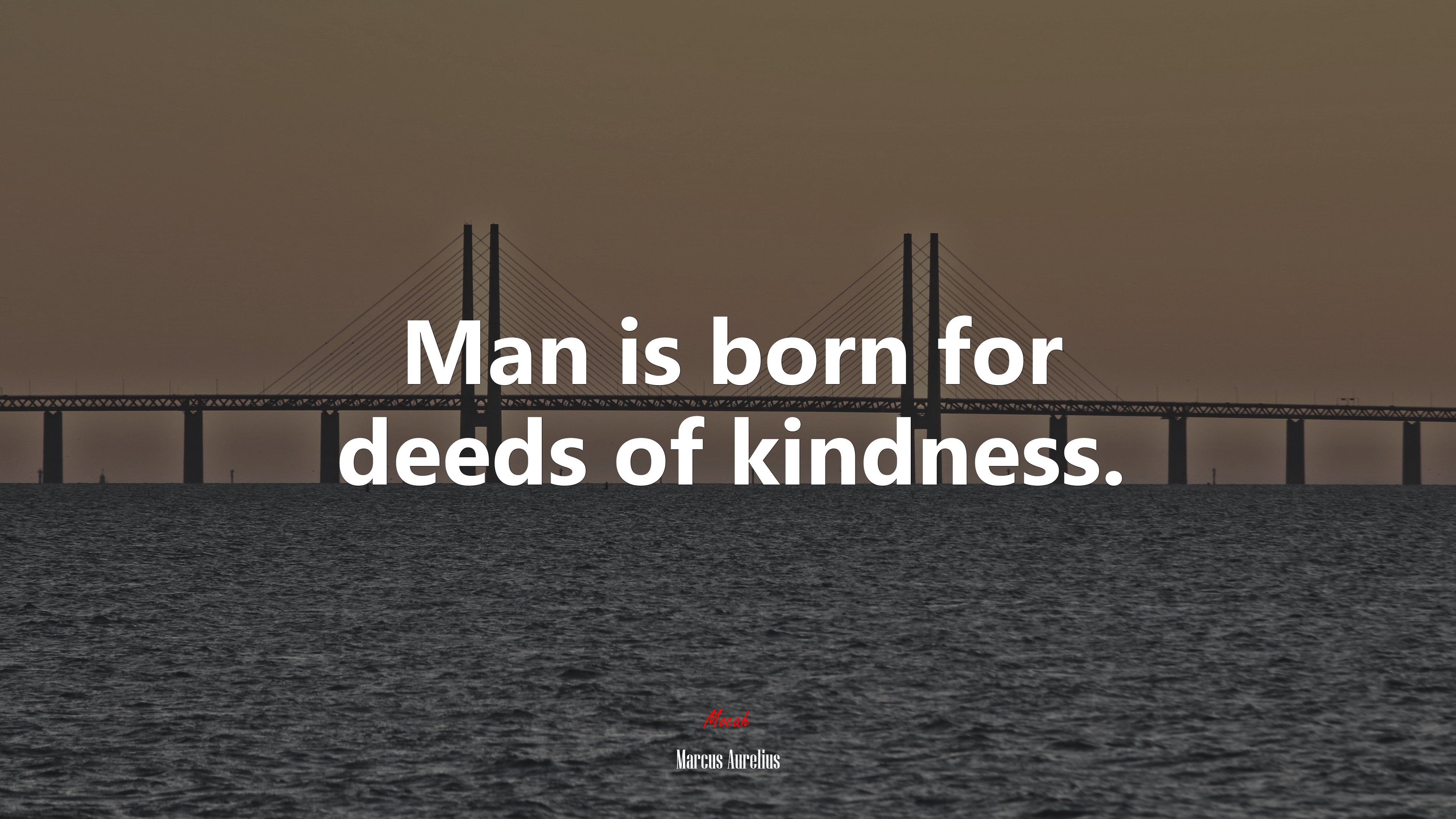 Man is born for deeds of kindness. | Marcus Aurelius quote HD Wallpaper