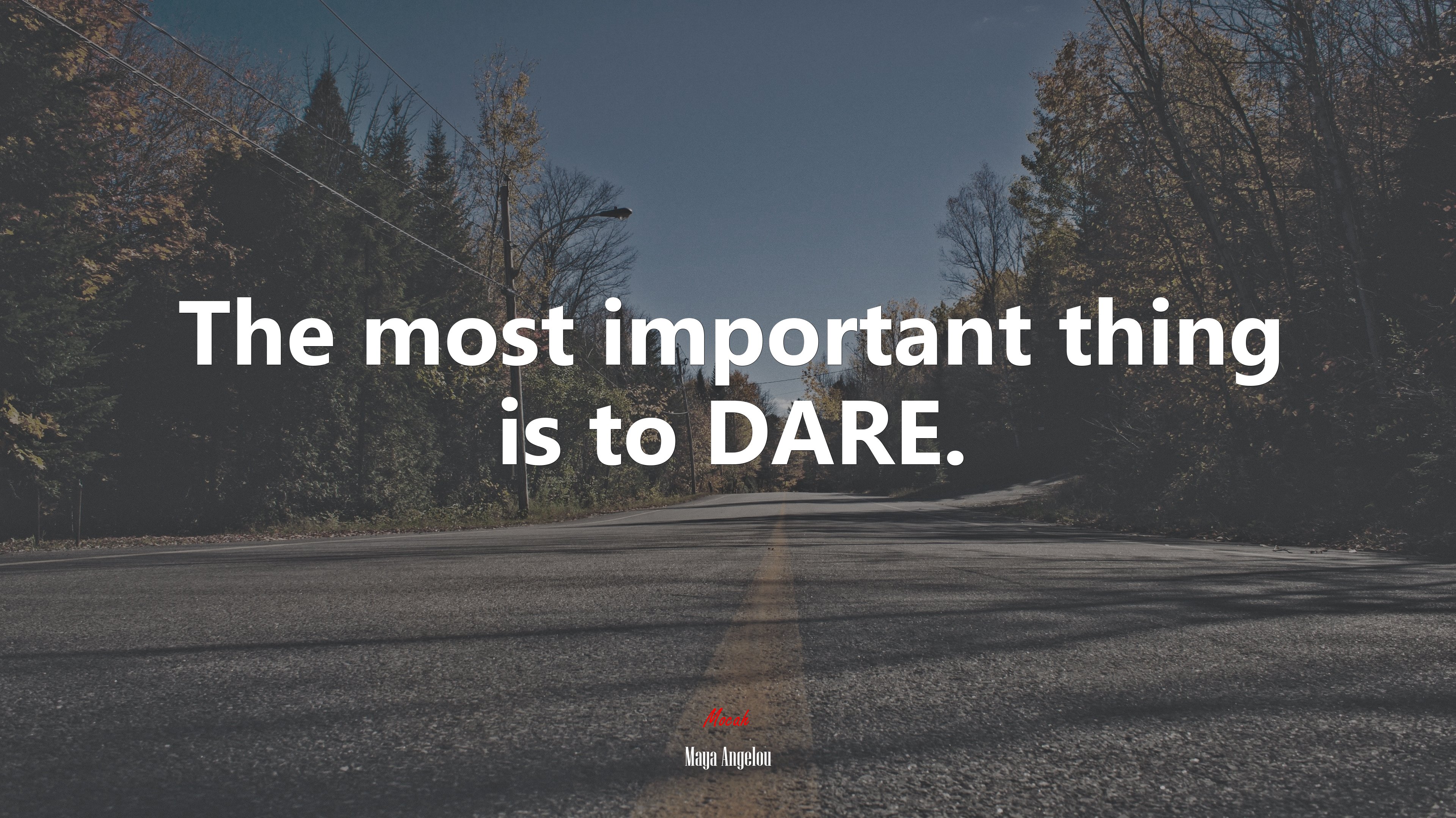 The most important thing is to DARE. | Maya Angelou quote HD Wallpaper