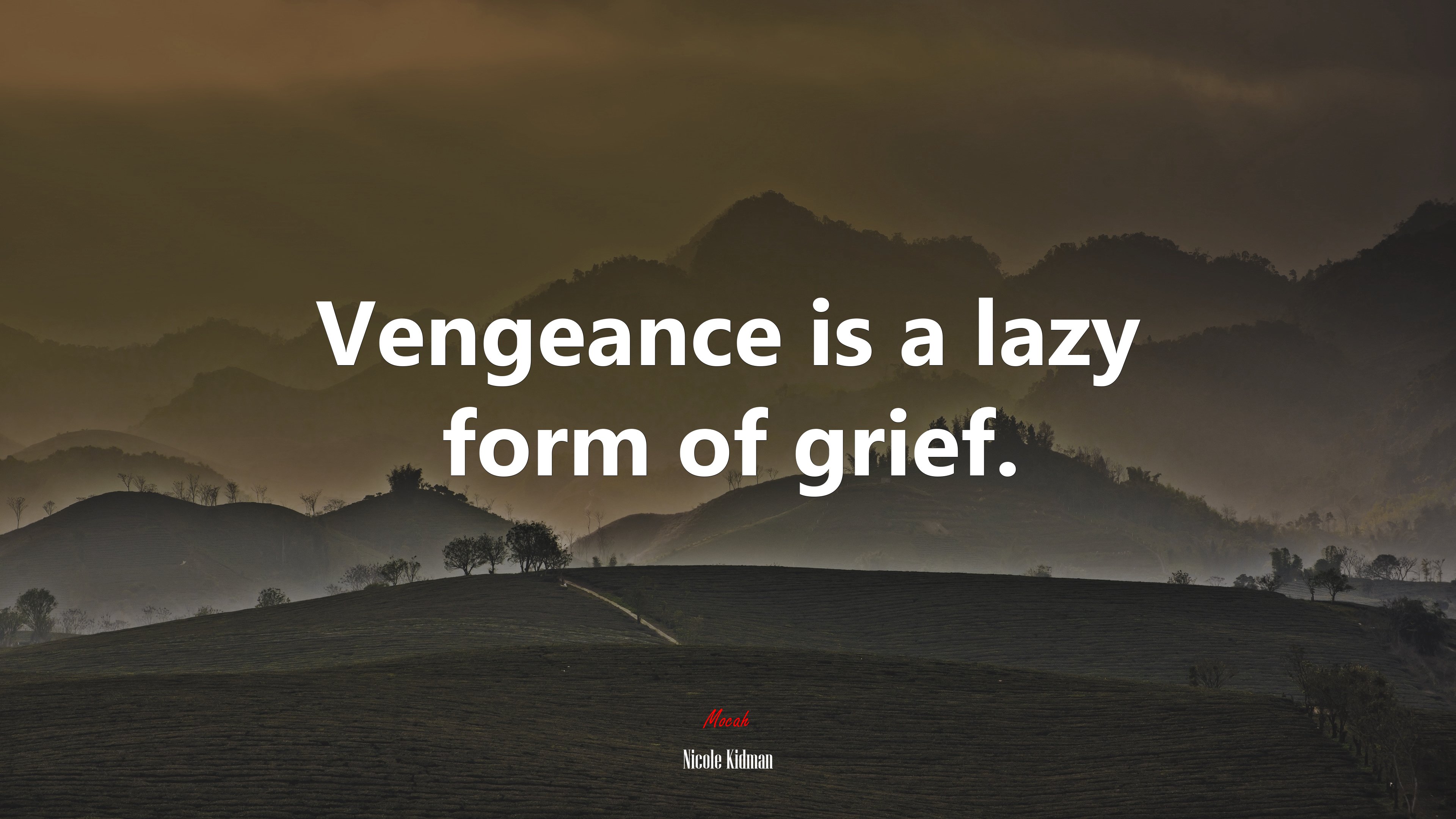 Vengeance is a lazy form of grief. | Nicole Kidman quote HD Wallpaper