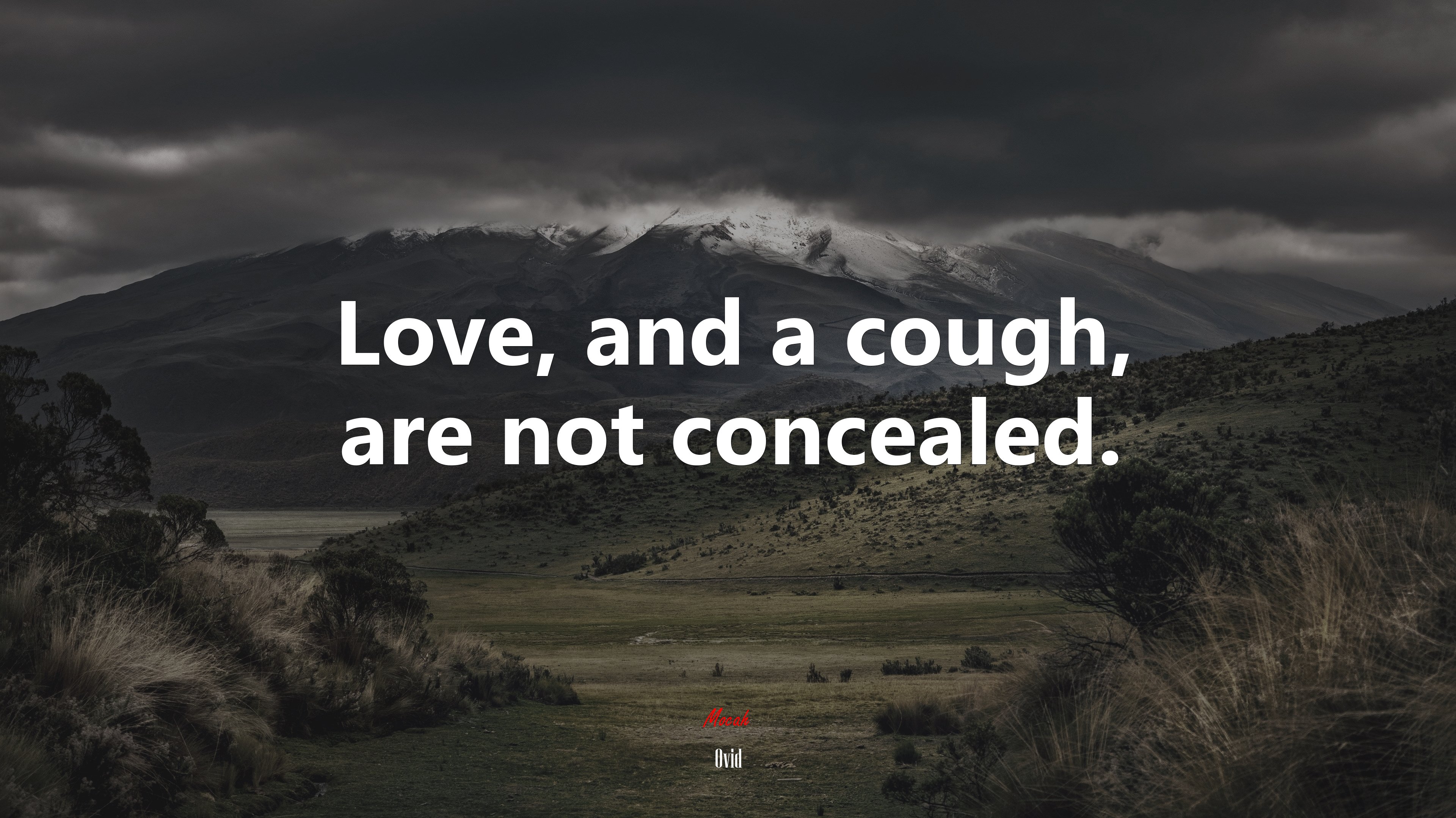 Love, and a cough, are not concealed. | Ovid quote HD Wallpaper