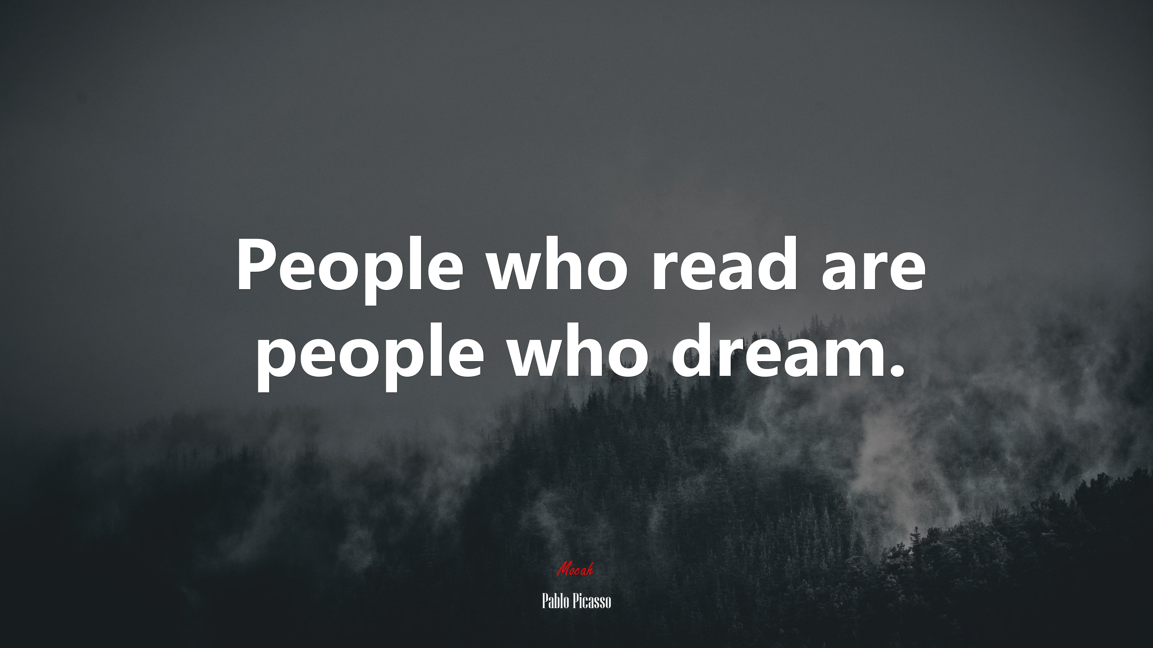 People who read are people who dream. | Pablo Picasso quote HD Wallpaper