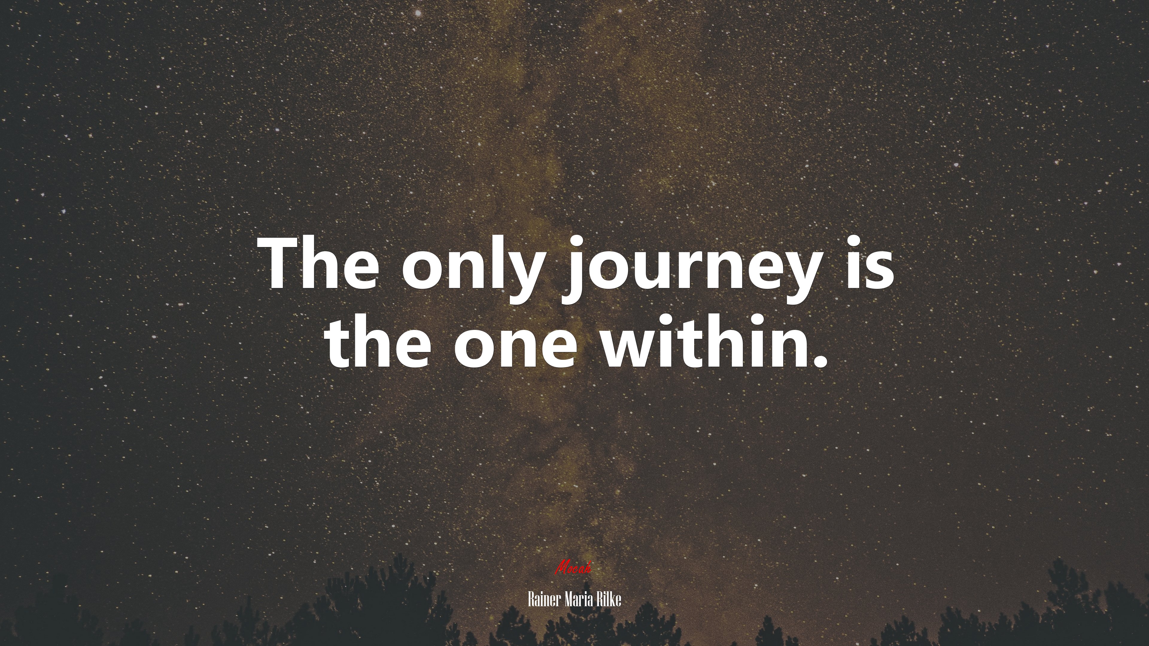 The only journey is the one within. | Rainer Maria Rilke quote HD Wallpaper