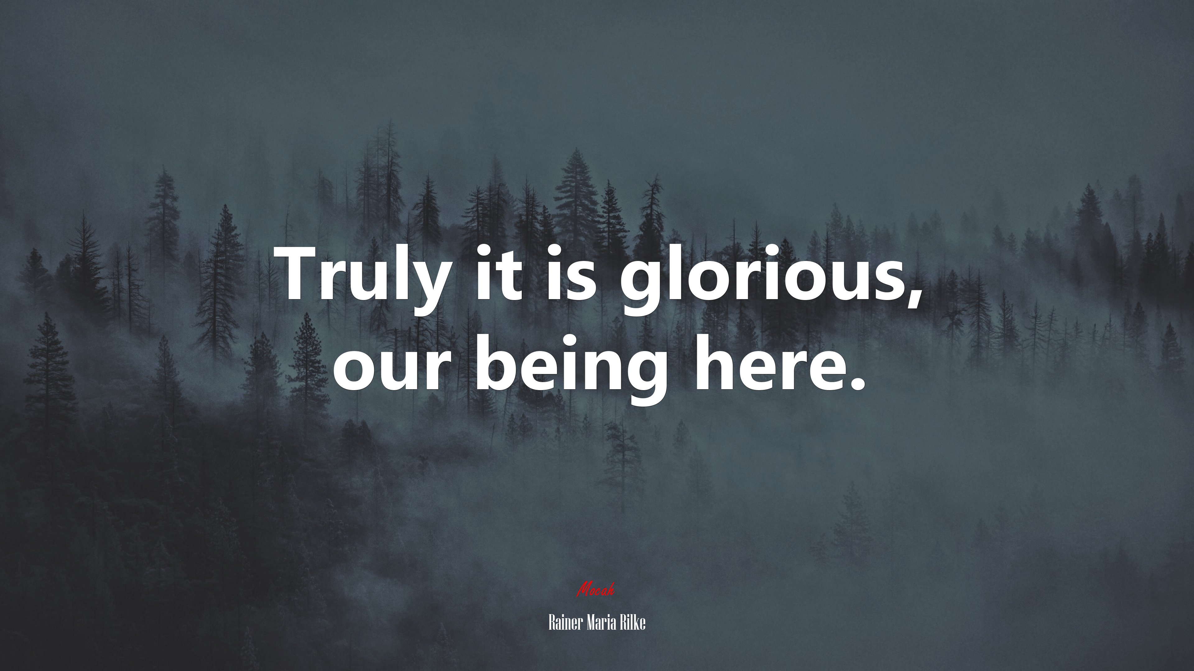 Truly it is glorious, our being here. | Rainer Maria Rilke quote HD Wallpaper