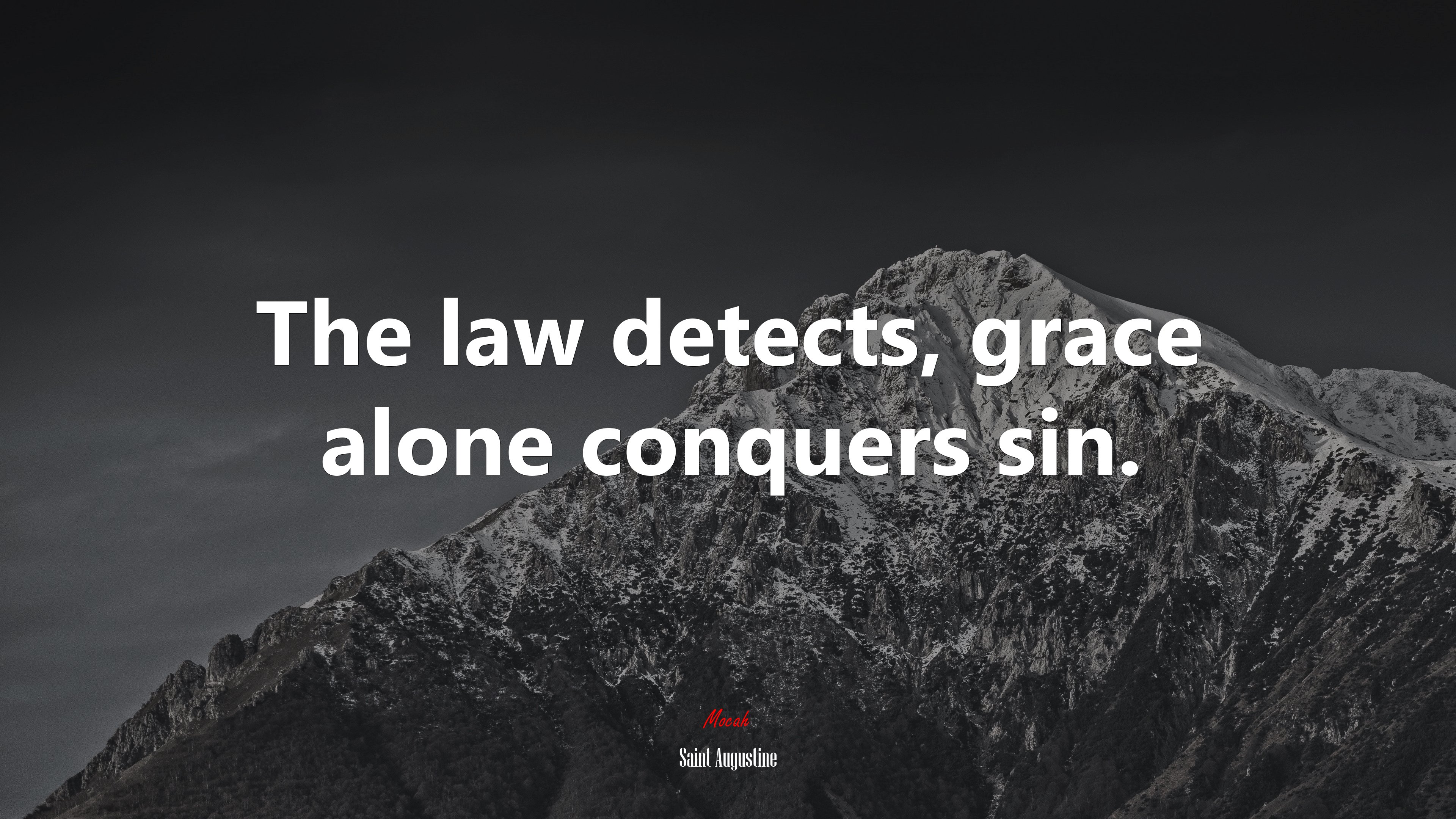 The law detects, grace alone conquers sin. | Saint Augustine quote HD Wallpaper