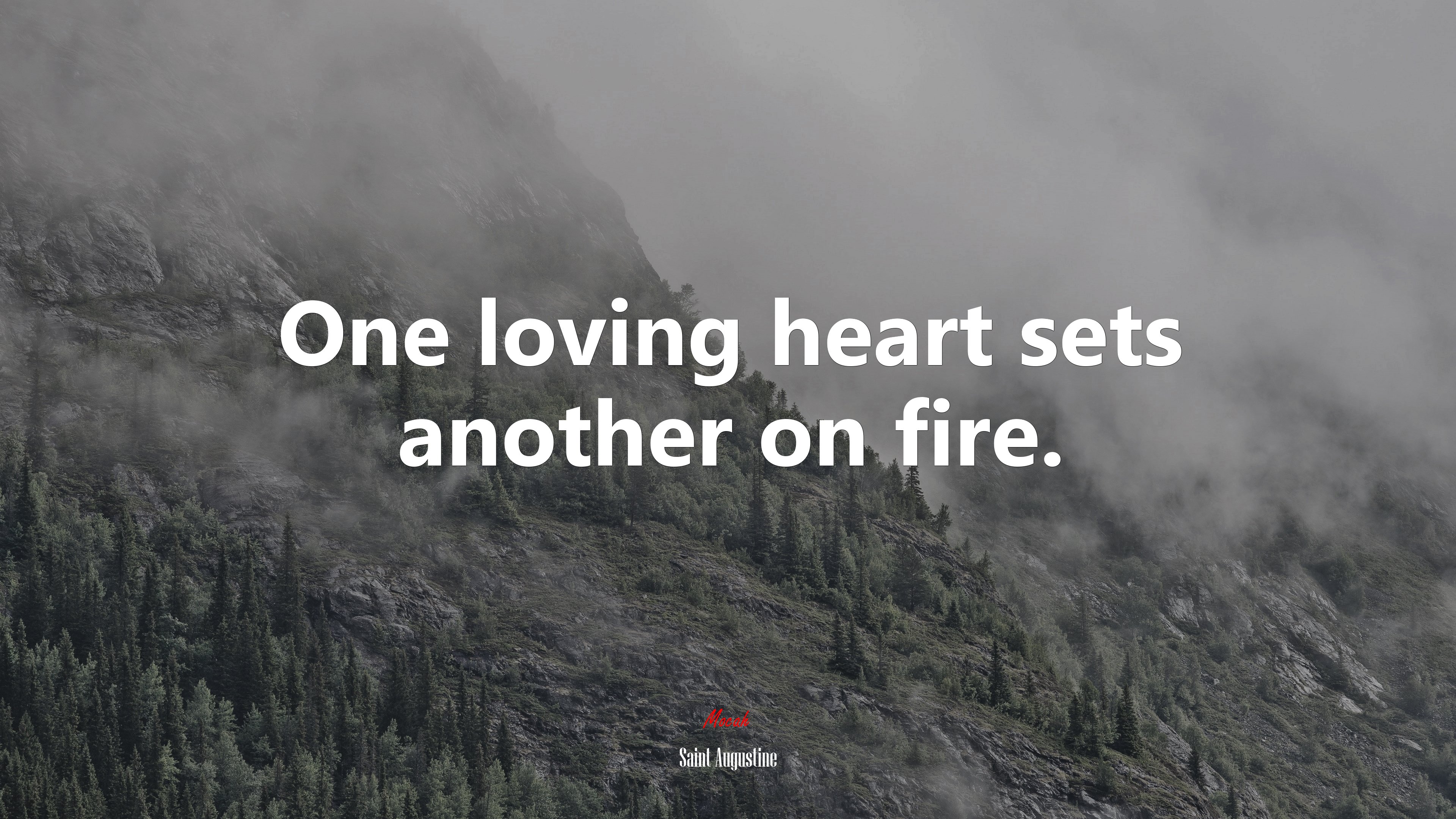 One loving heart sets another on fire. | Saint Augustine quote HD Wallpaper