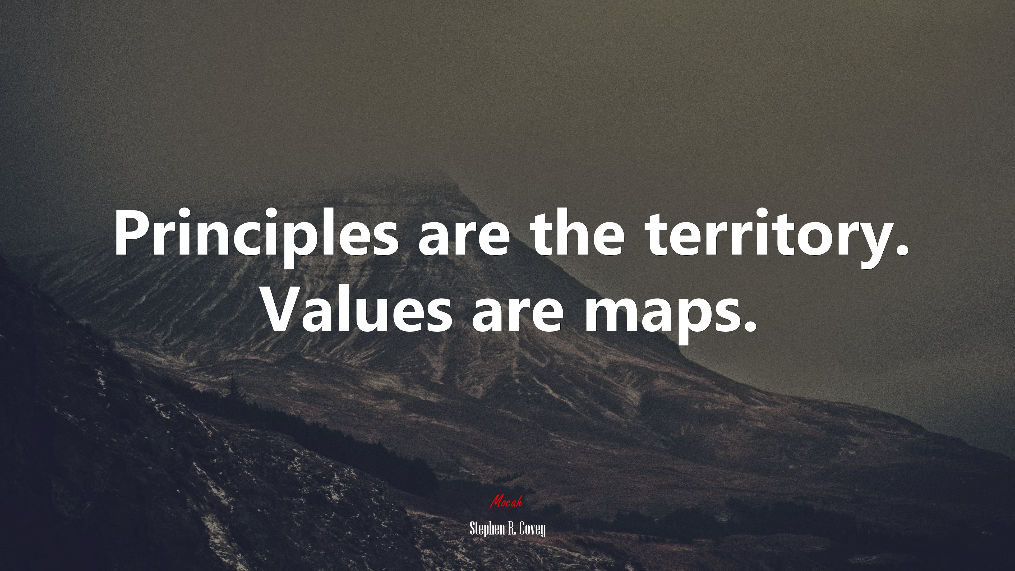Principles are the territory. Values are maps. | Stephen R. Covey quote HD Wallpaper