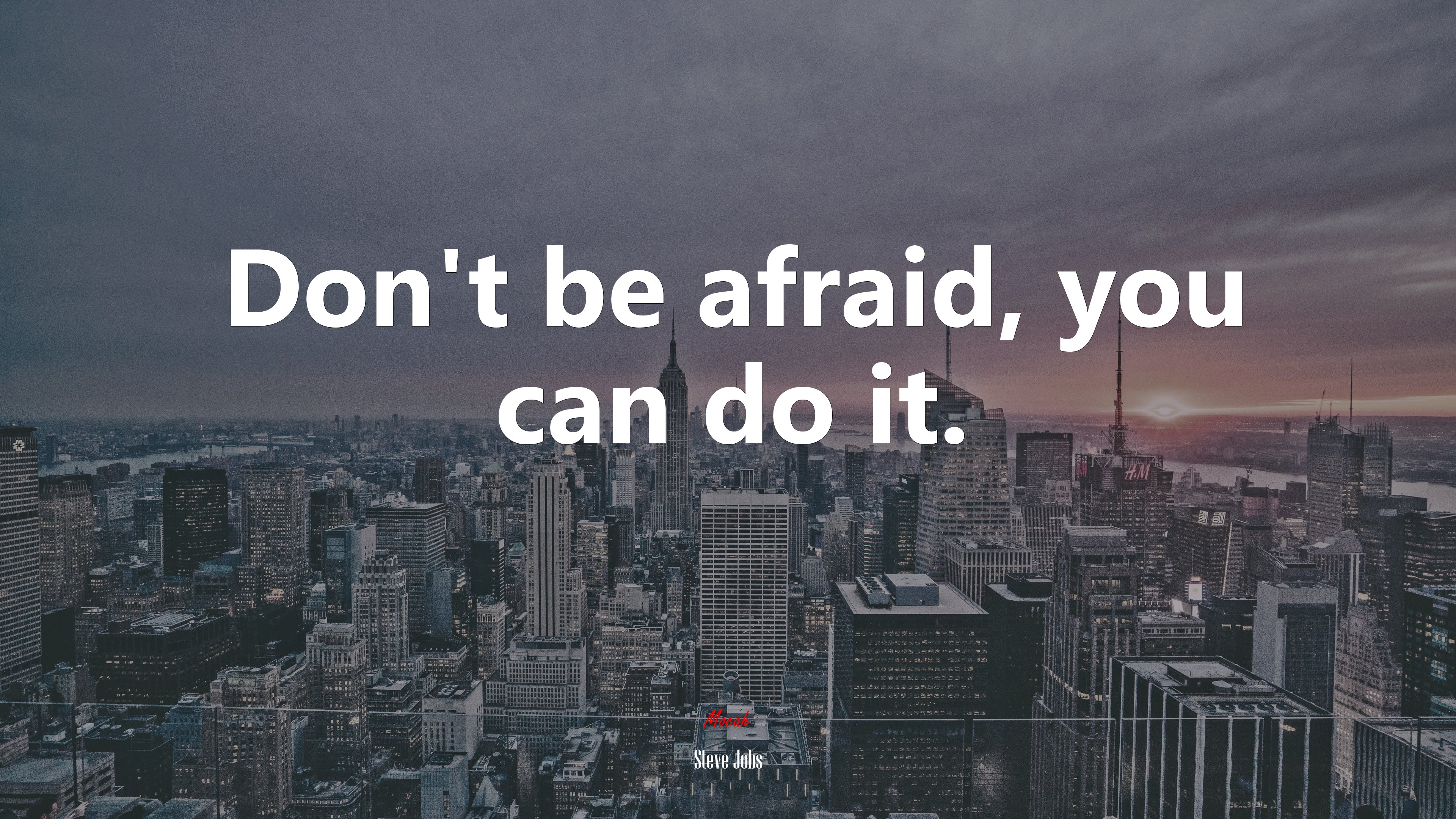 Don’t be afraid, you can do it. | Steve Jobs quote HD Wallpaper