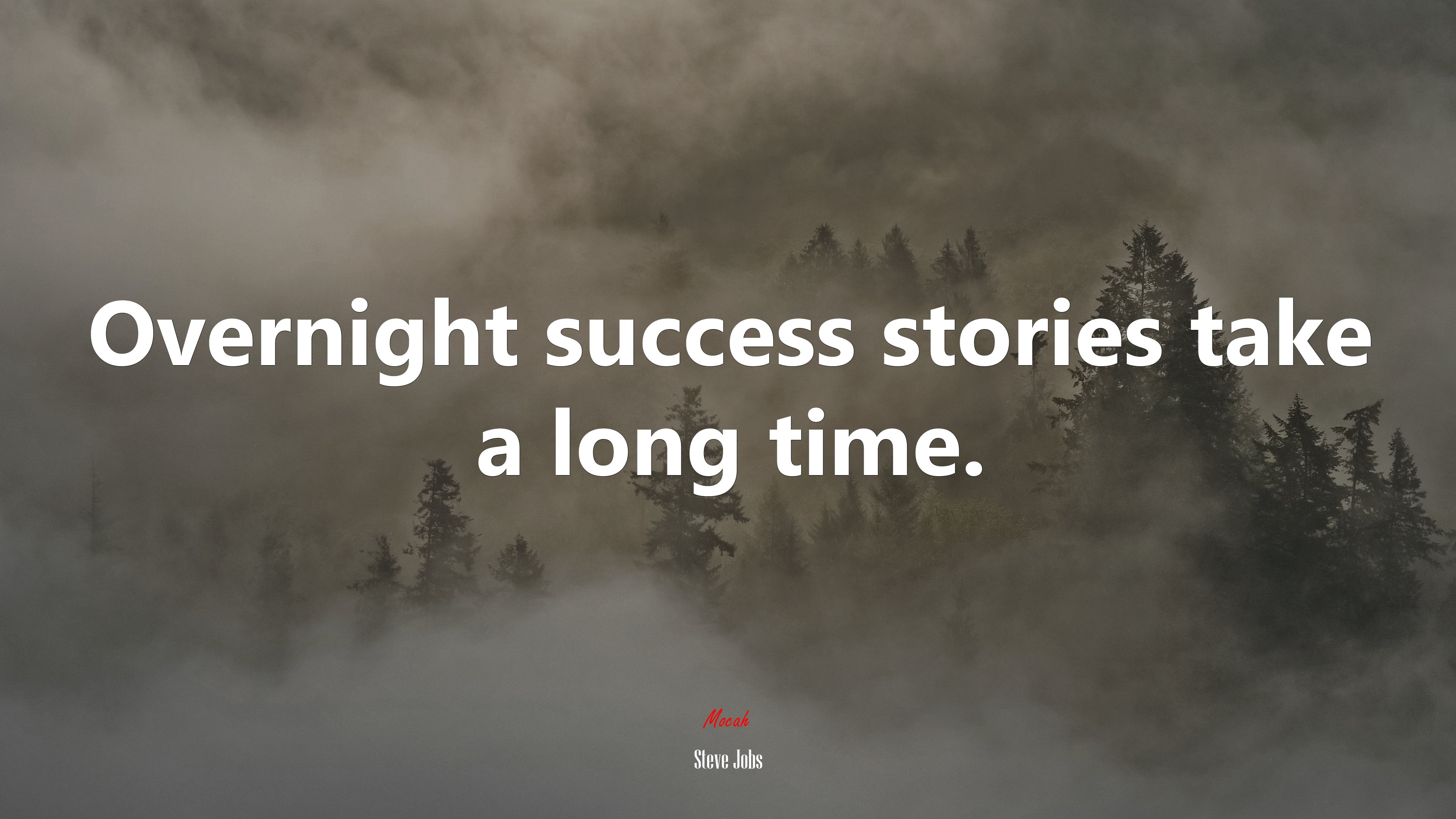 Overnight success stories take a long time. | Steve Jobs quote HD Wallpaper