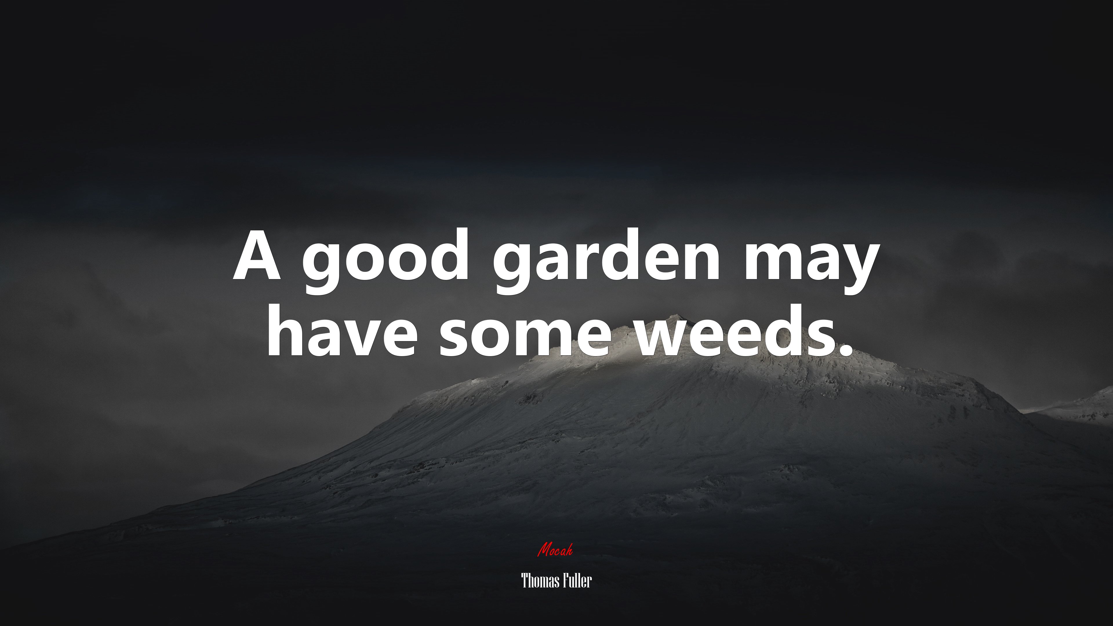 A good garden may have some weeds. | Thomas Fuller quote HD Wallpaper