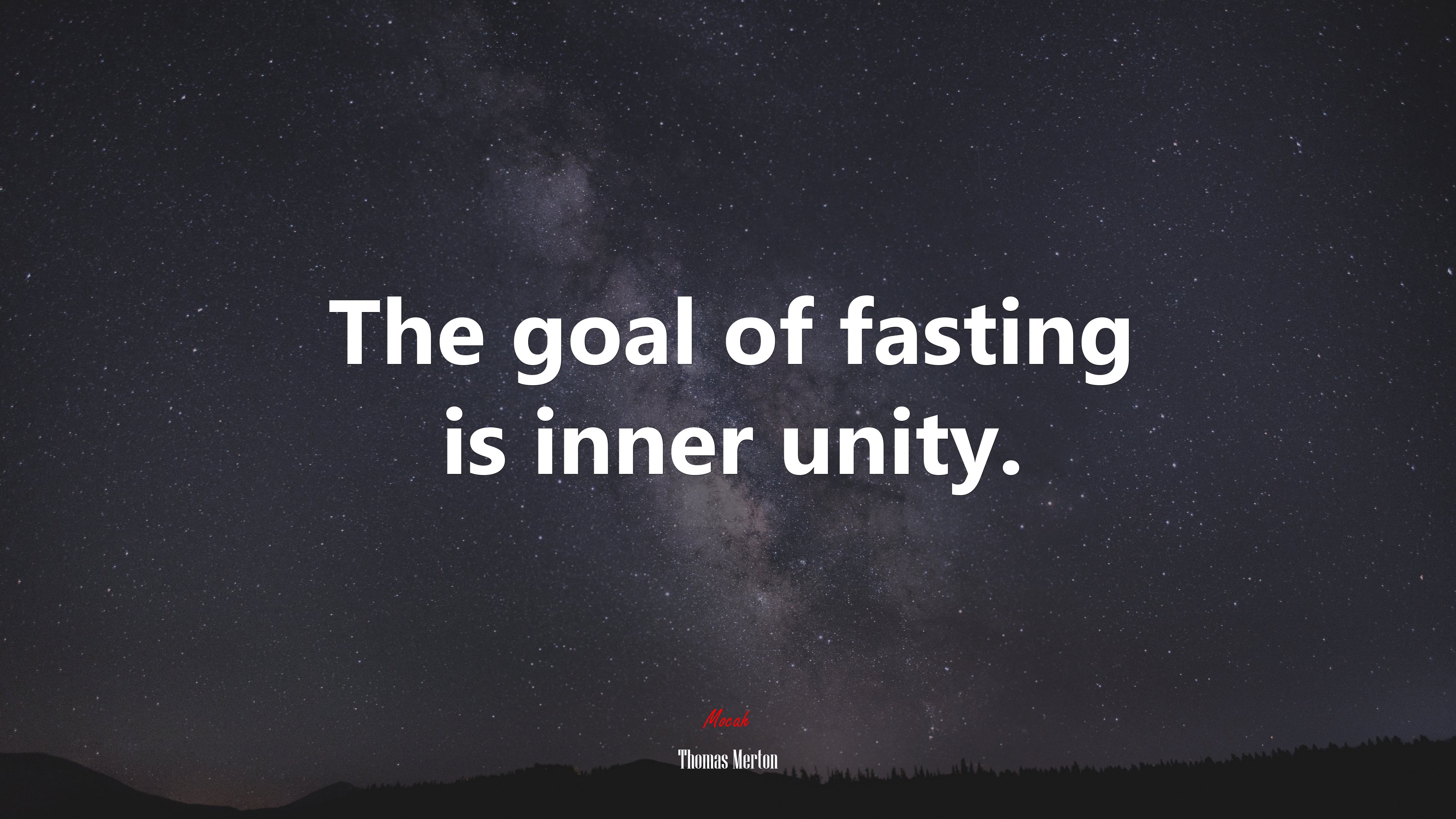 The goal of fasting is inner unity. | Thomas Merton quote HD Wallpaper