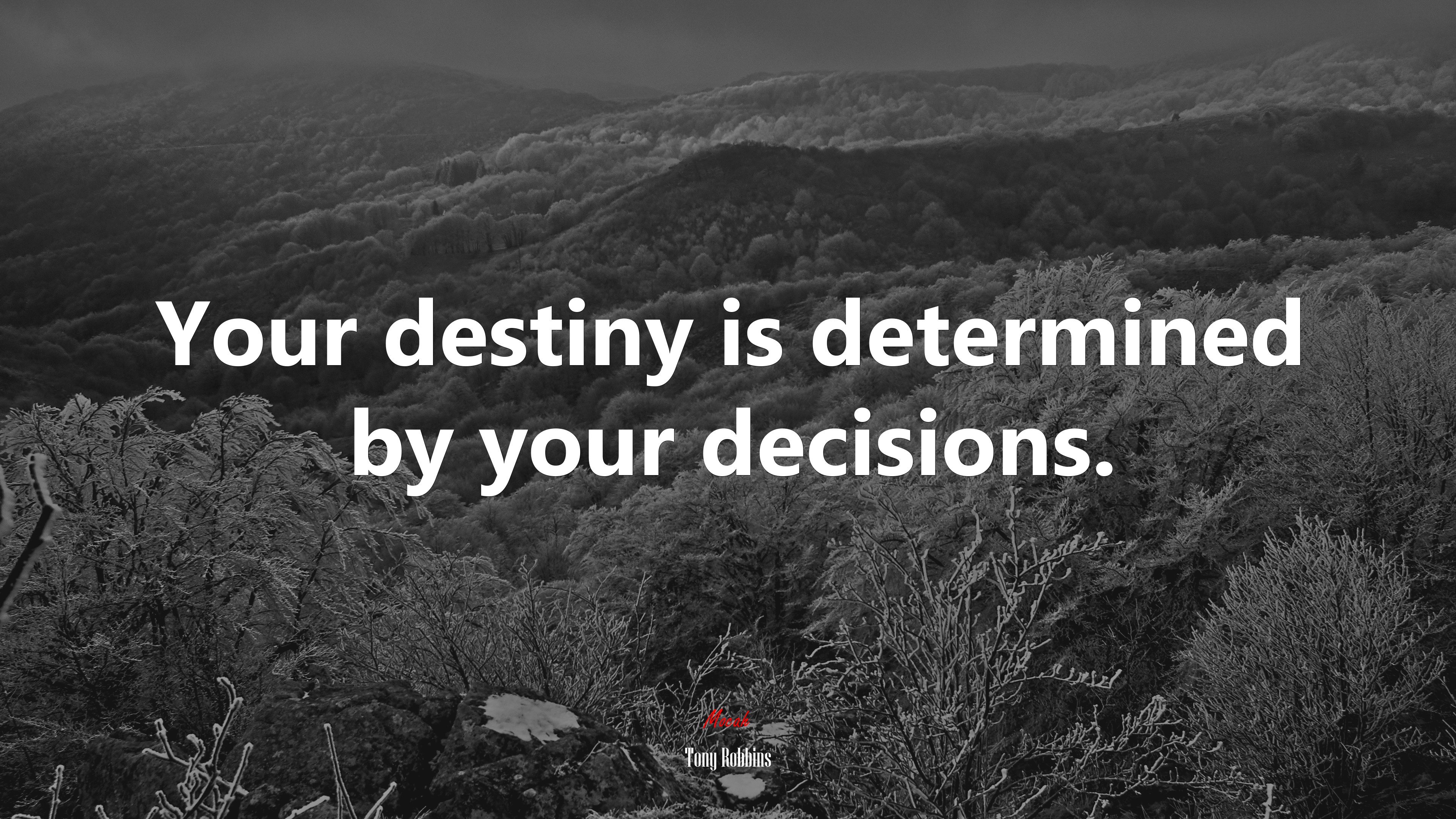 Your destiny is determined by your decisions. | Tony Robbins quote HD Wallpaper