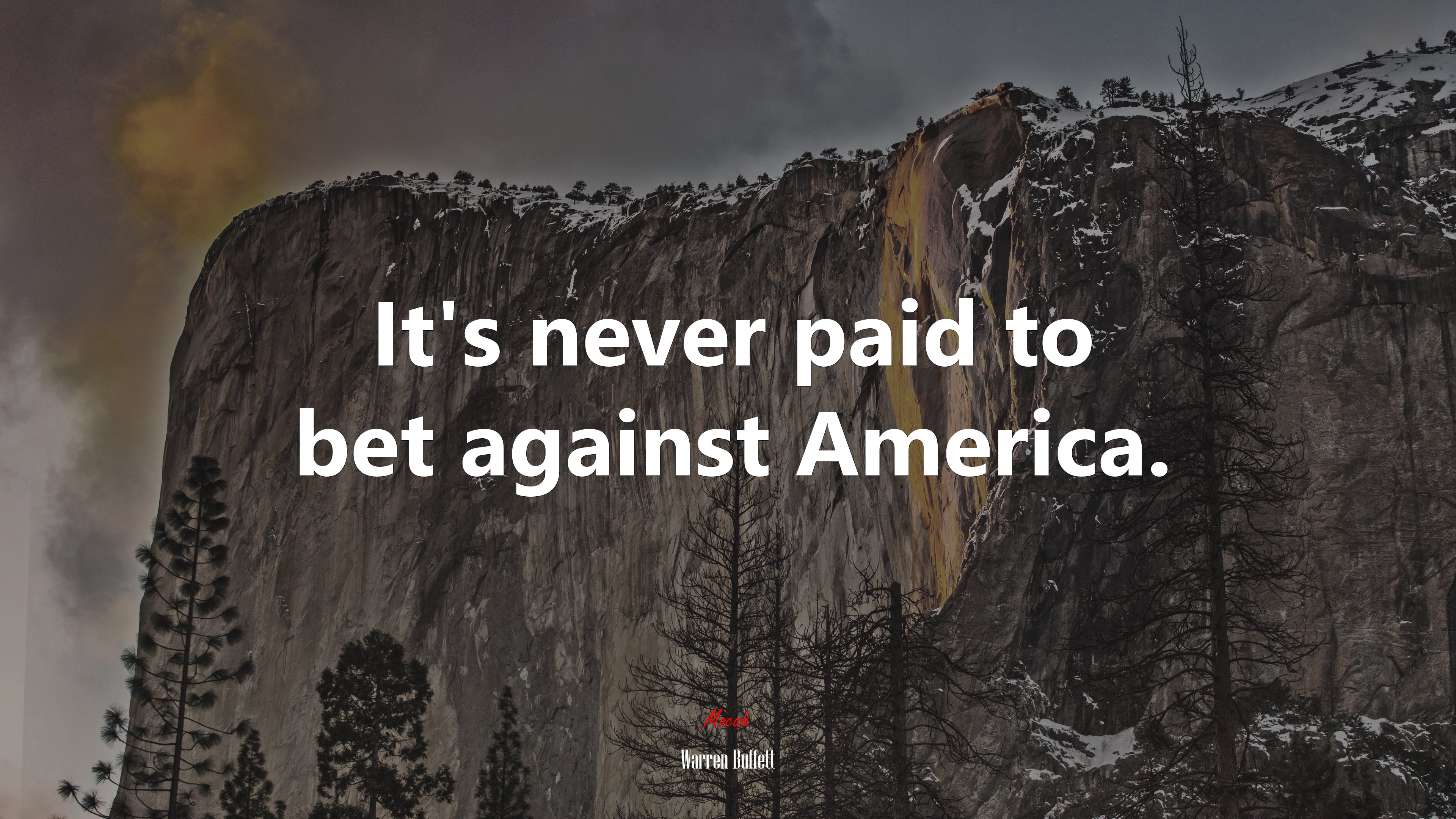 It’s never paid to bet against America. | Warren Buffett quote HD Wallpaper