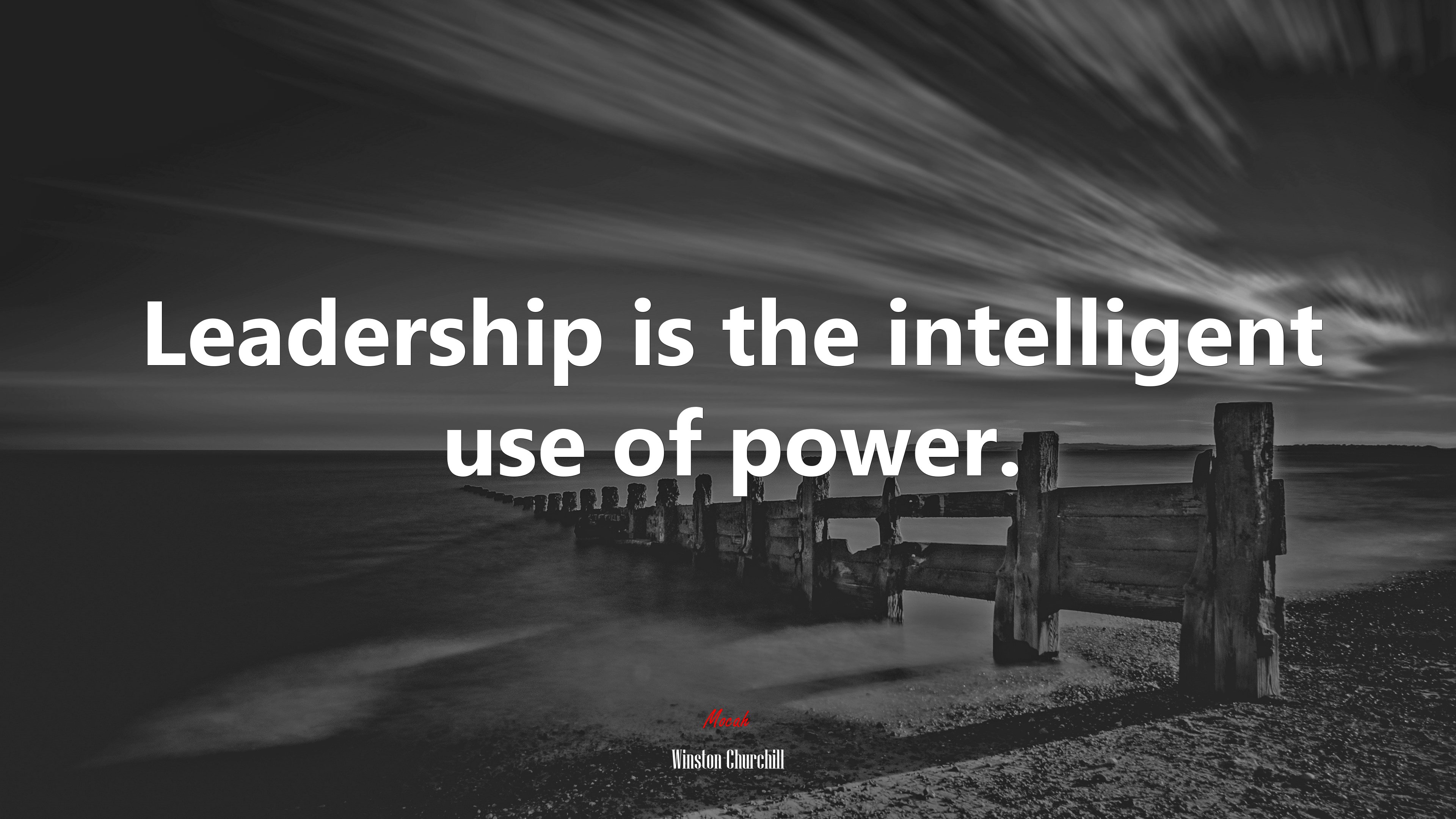 Leadership is the intelligent use of power. | Winston Churchill quote HD Wallpaper