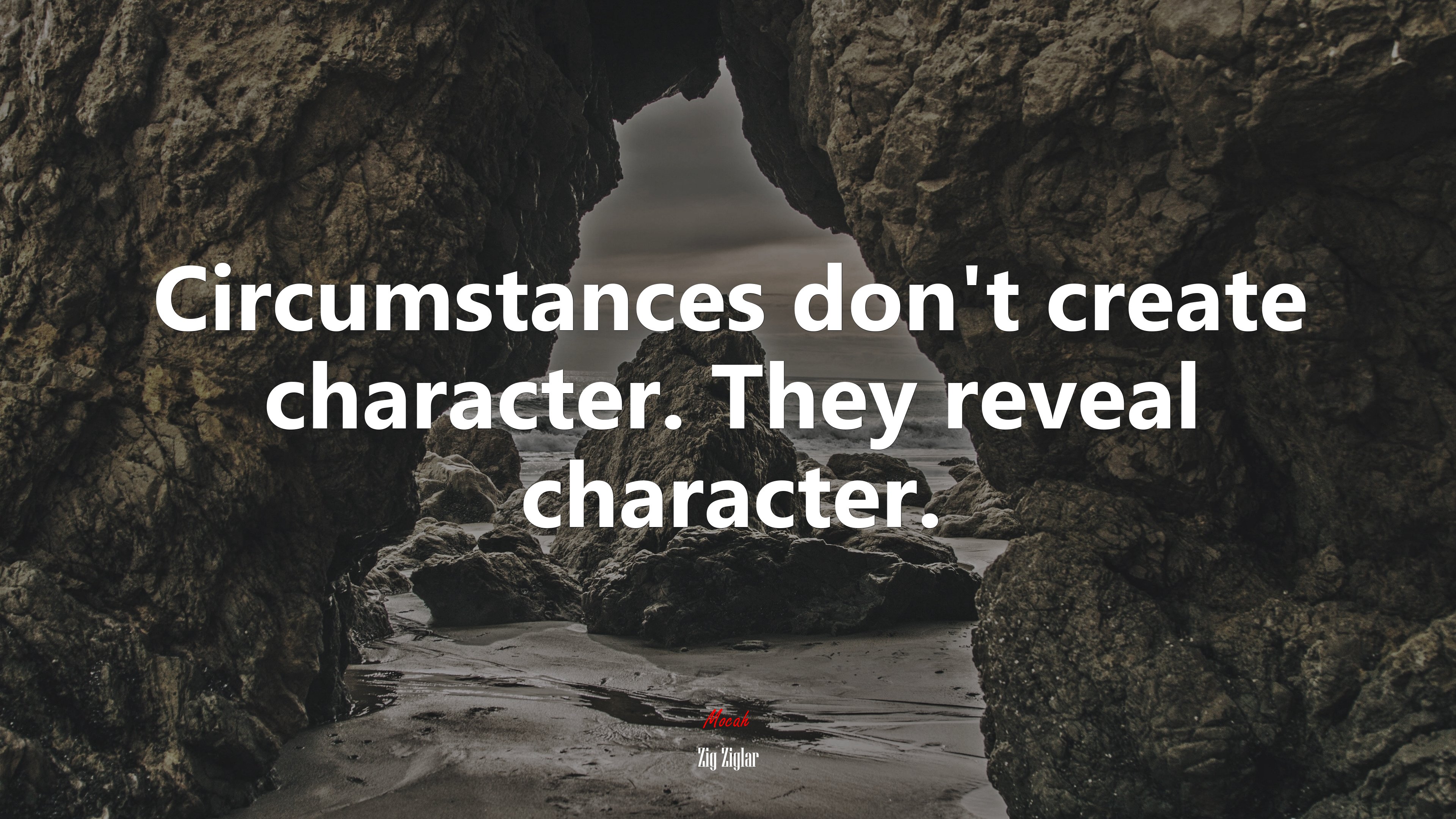 Circumstances don’t create character. They reveal character. | Zig Ziglar quote HD Wallpaper