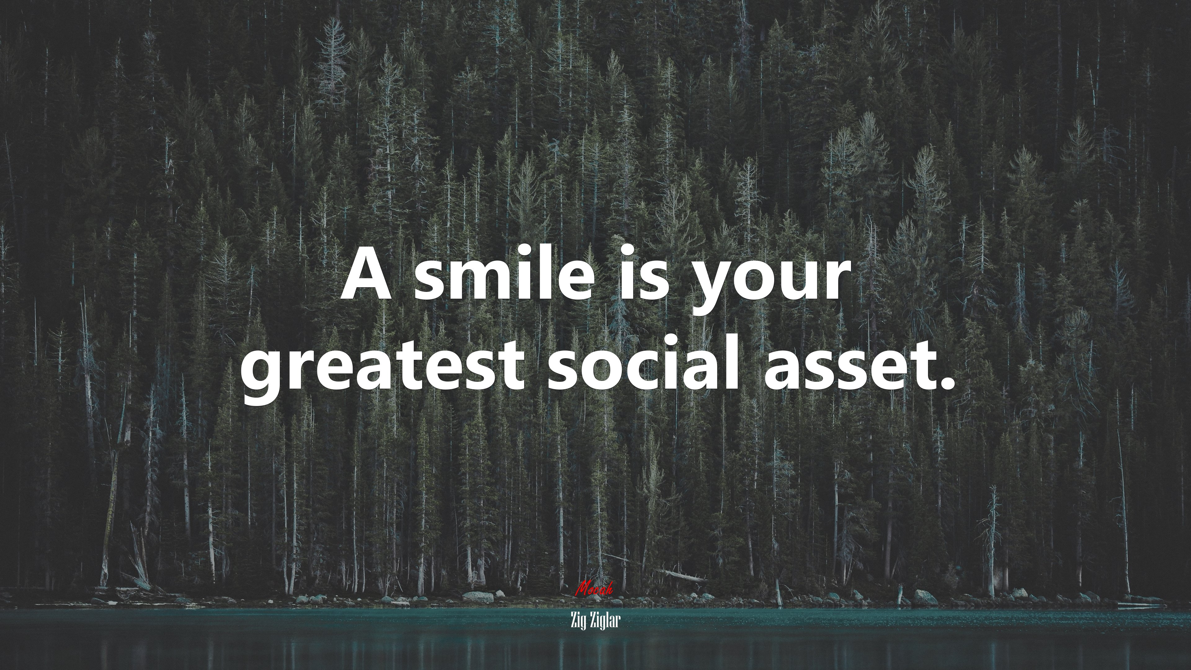 A smile is your greatest social asset. | Zig Ziglar quote HD Wallpaper