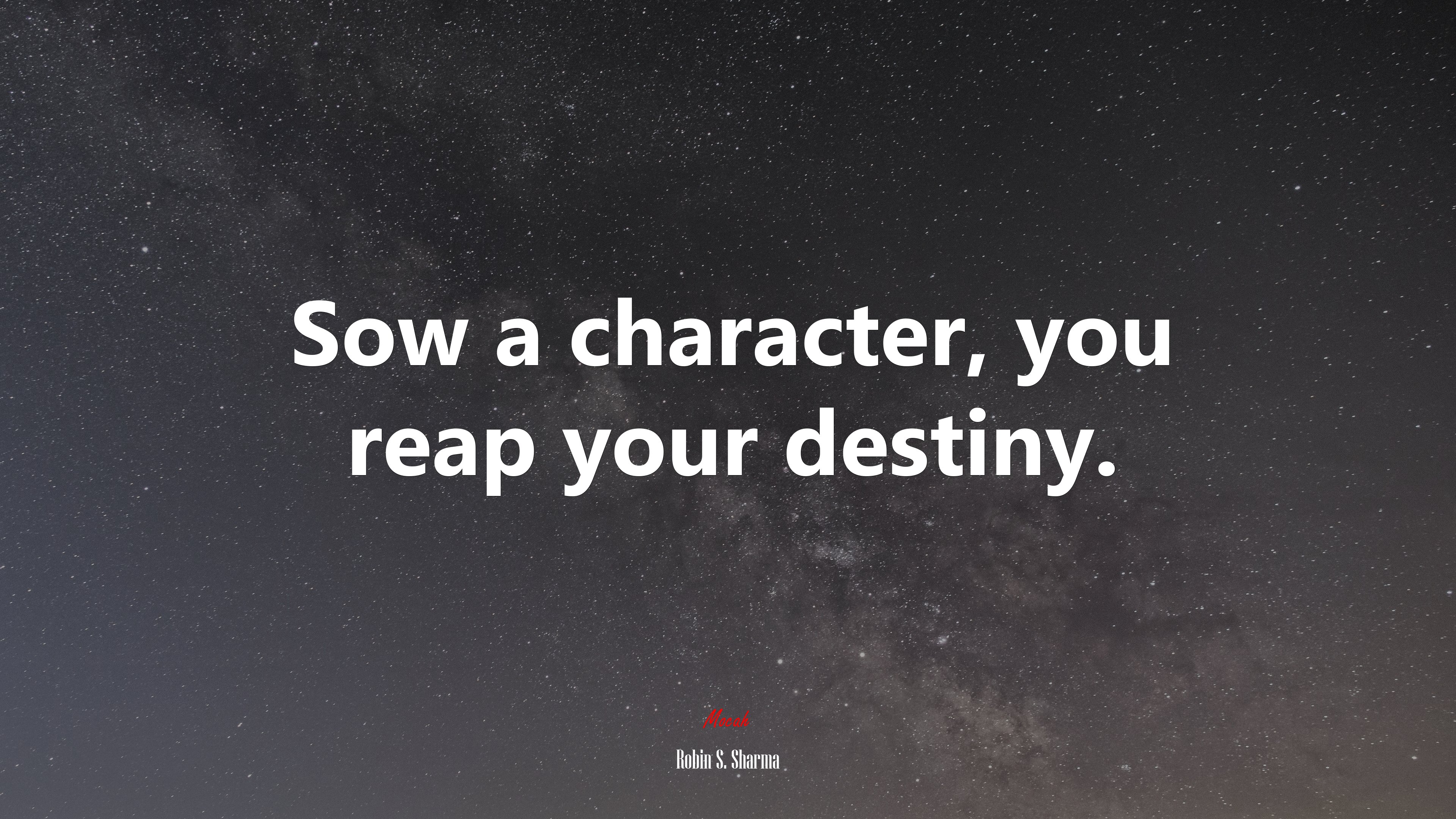Sow a character, you reap your destiny. | Robin S. Sharma quote HD Wallpaper