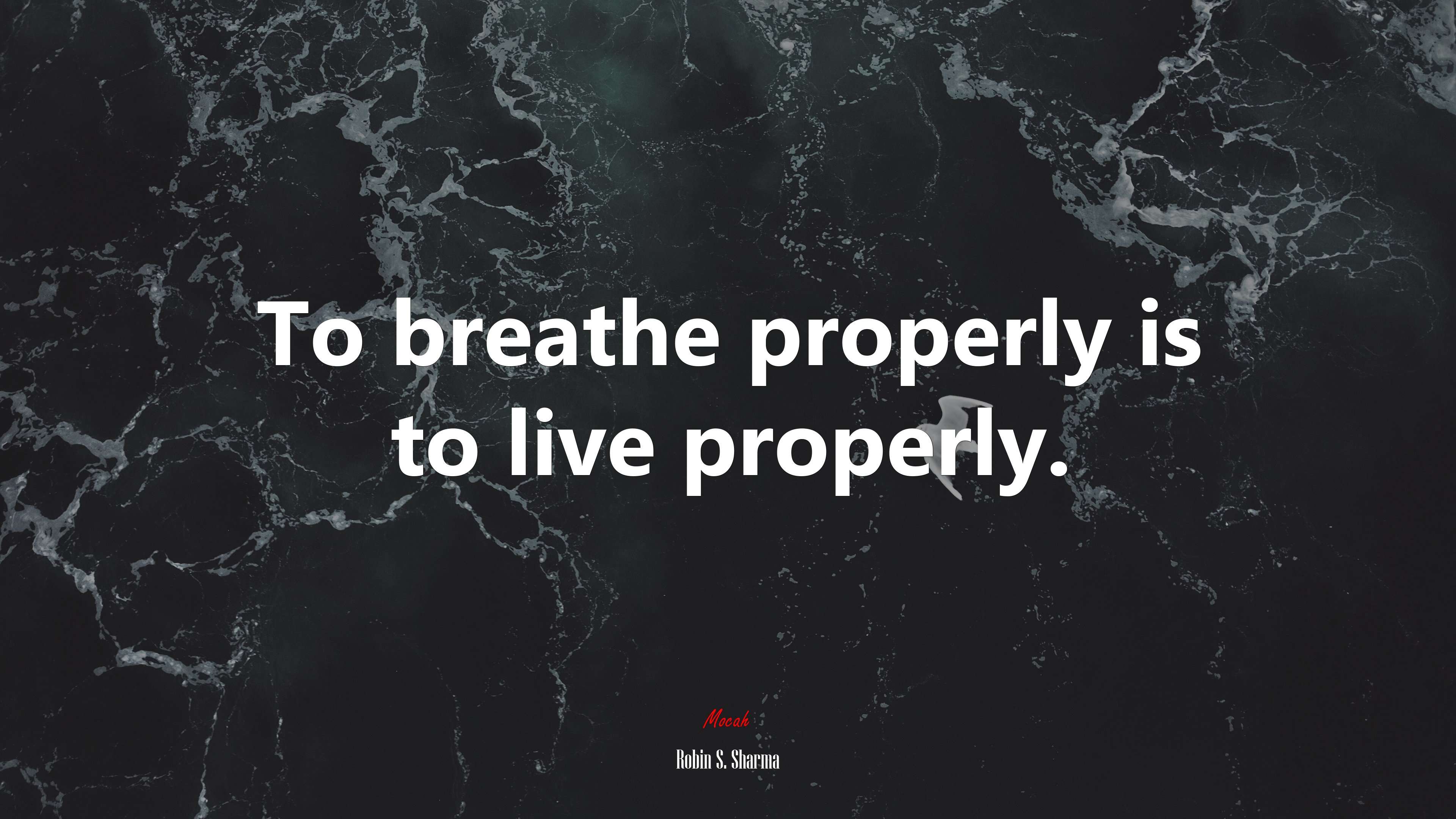To breathe properly is to live properly. | Robin S. Sharma quote HD Wallpaper