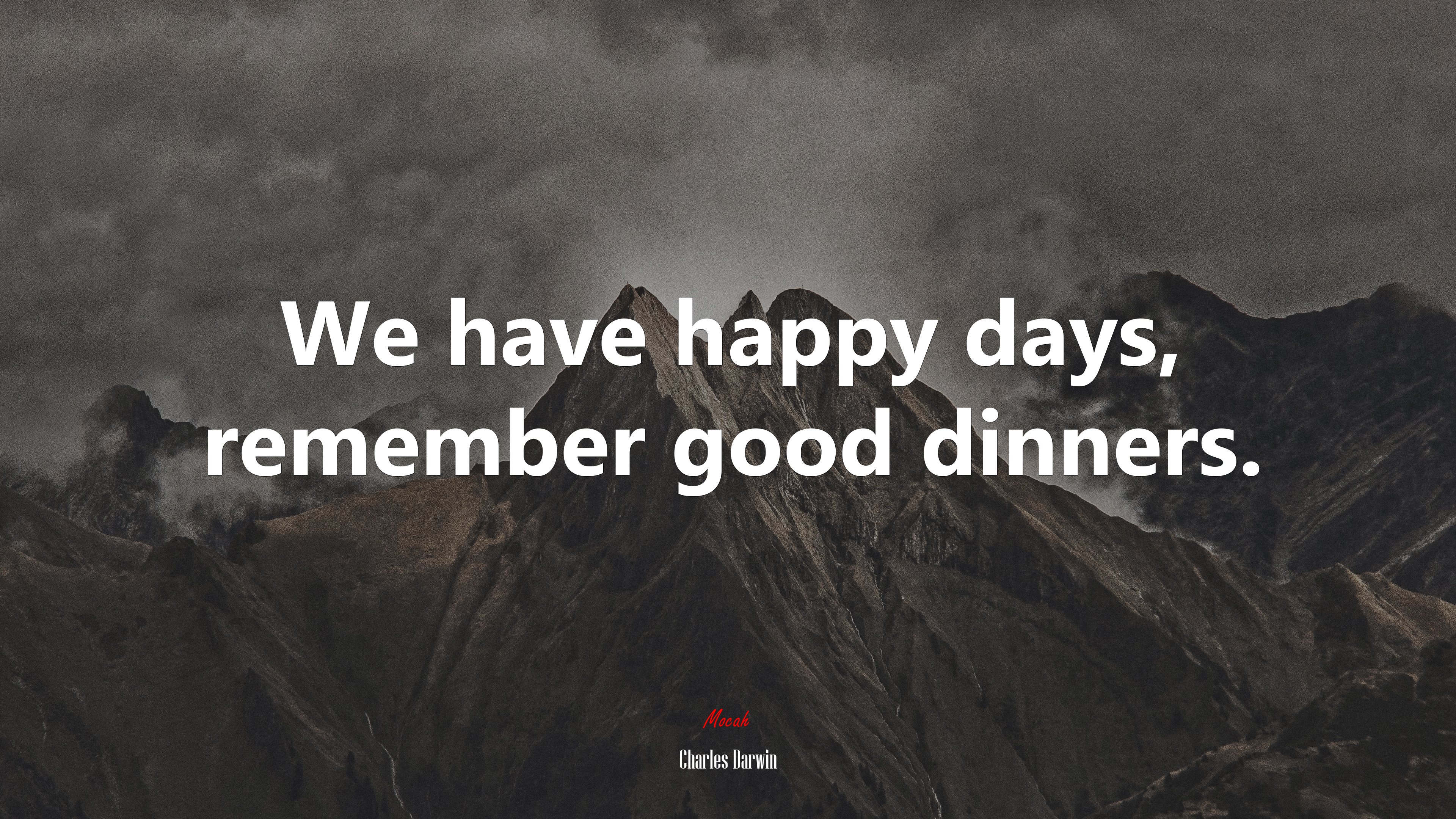 We have happy days, remember good dinners. | Charles Darwin quote HD Wallpaper