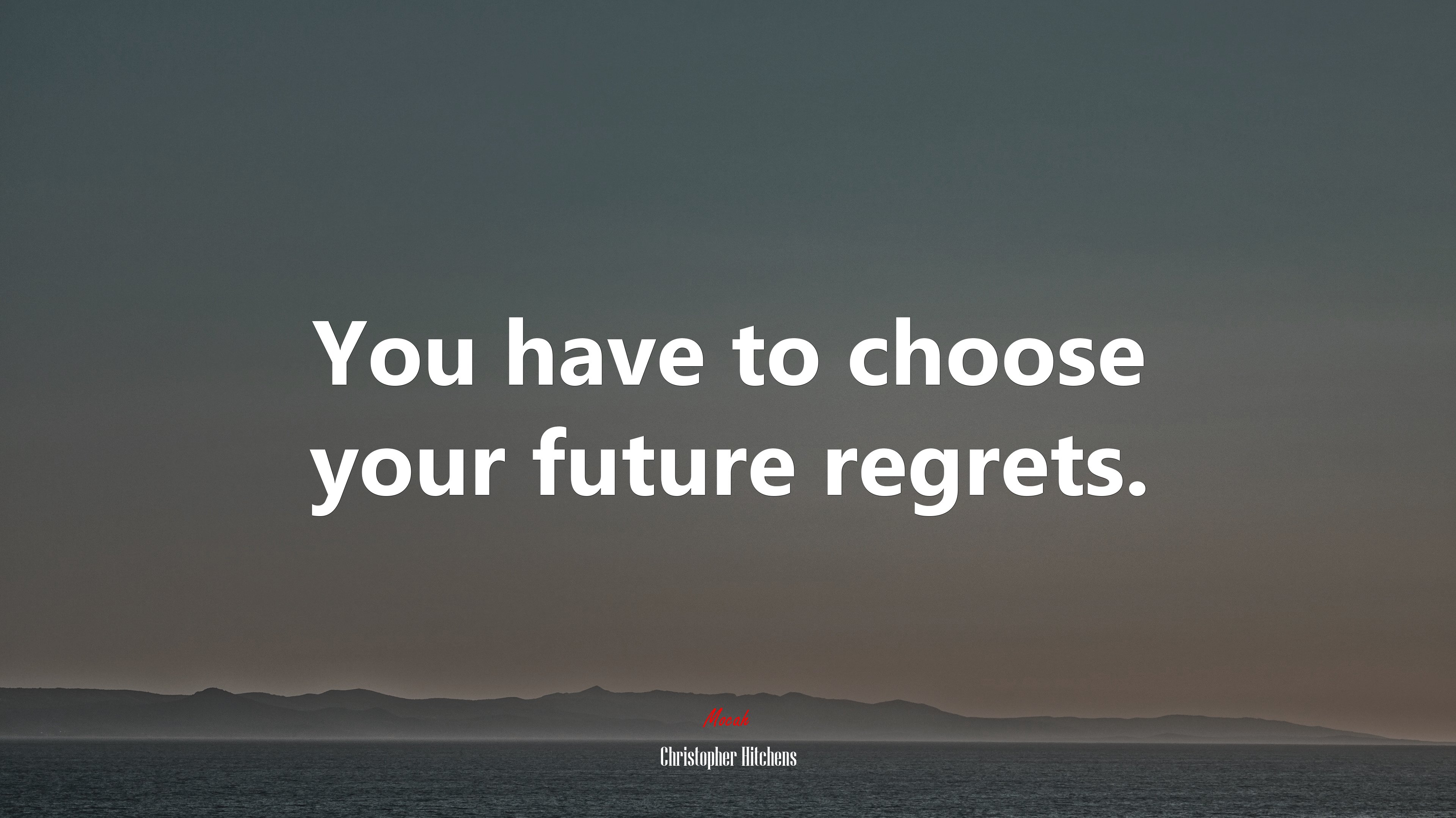 You have to choose your future regrets. | Christopher Hitchens quote HD Wallpaper