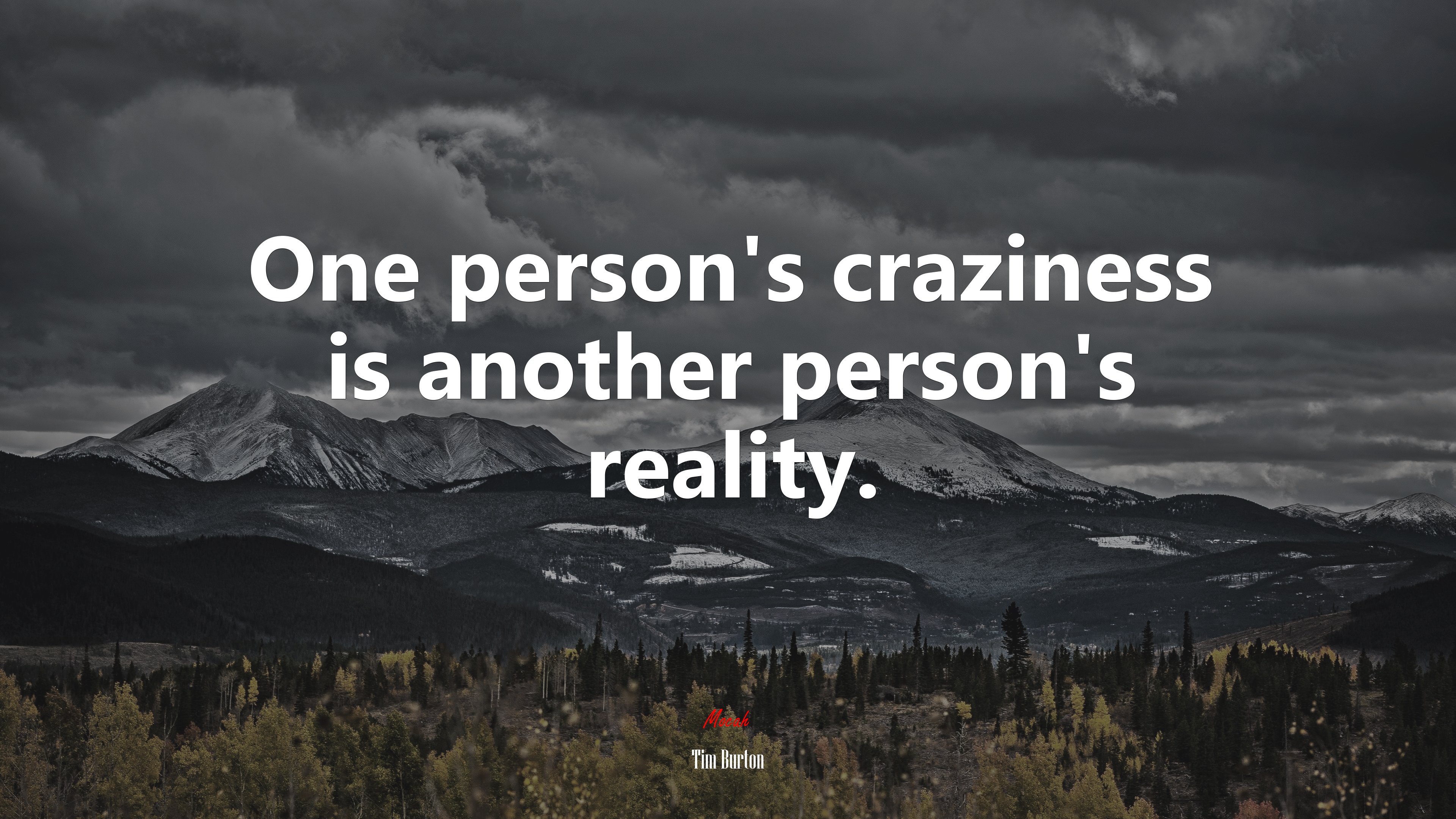 One person’s craziness is another person’s reality. | Tim Burton quote HD Wallpaper