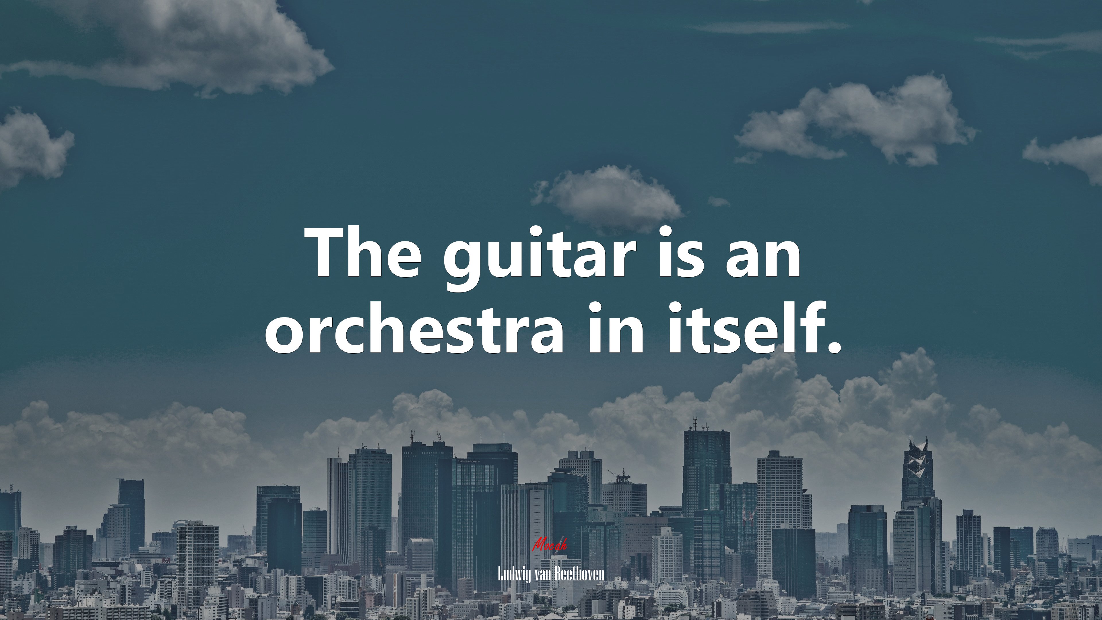 The guitar is an orchestra in itself. | Ludwig van Beethoven quote HD Wallpaper