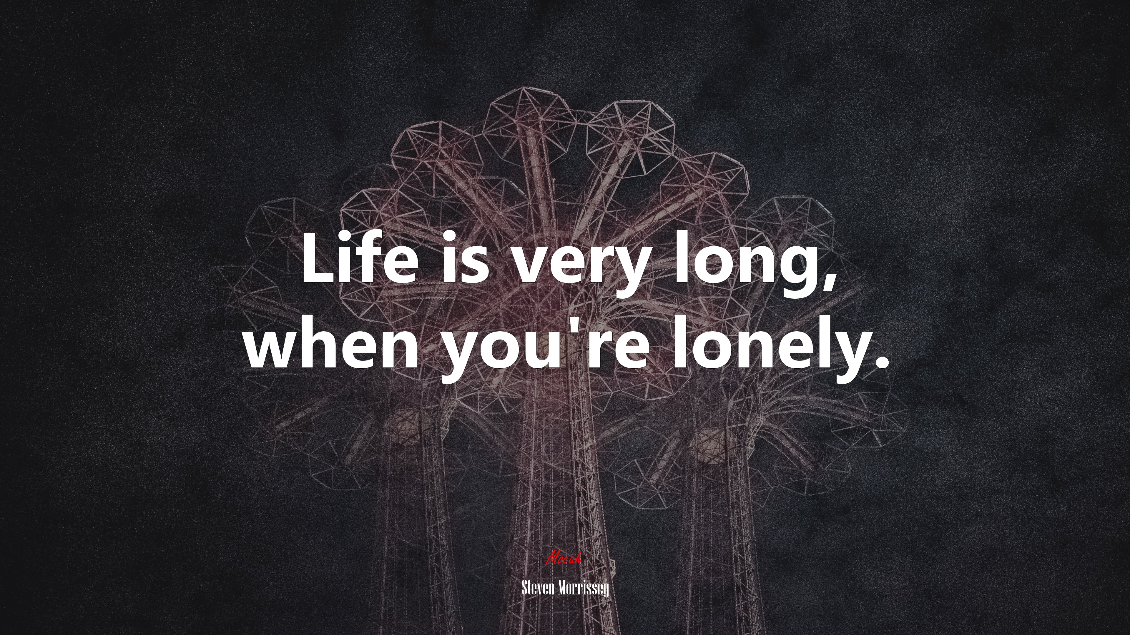 Life is very long, when you’re lonely. | Steven Morrissey quote HD Wallpaper