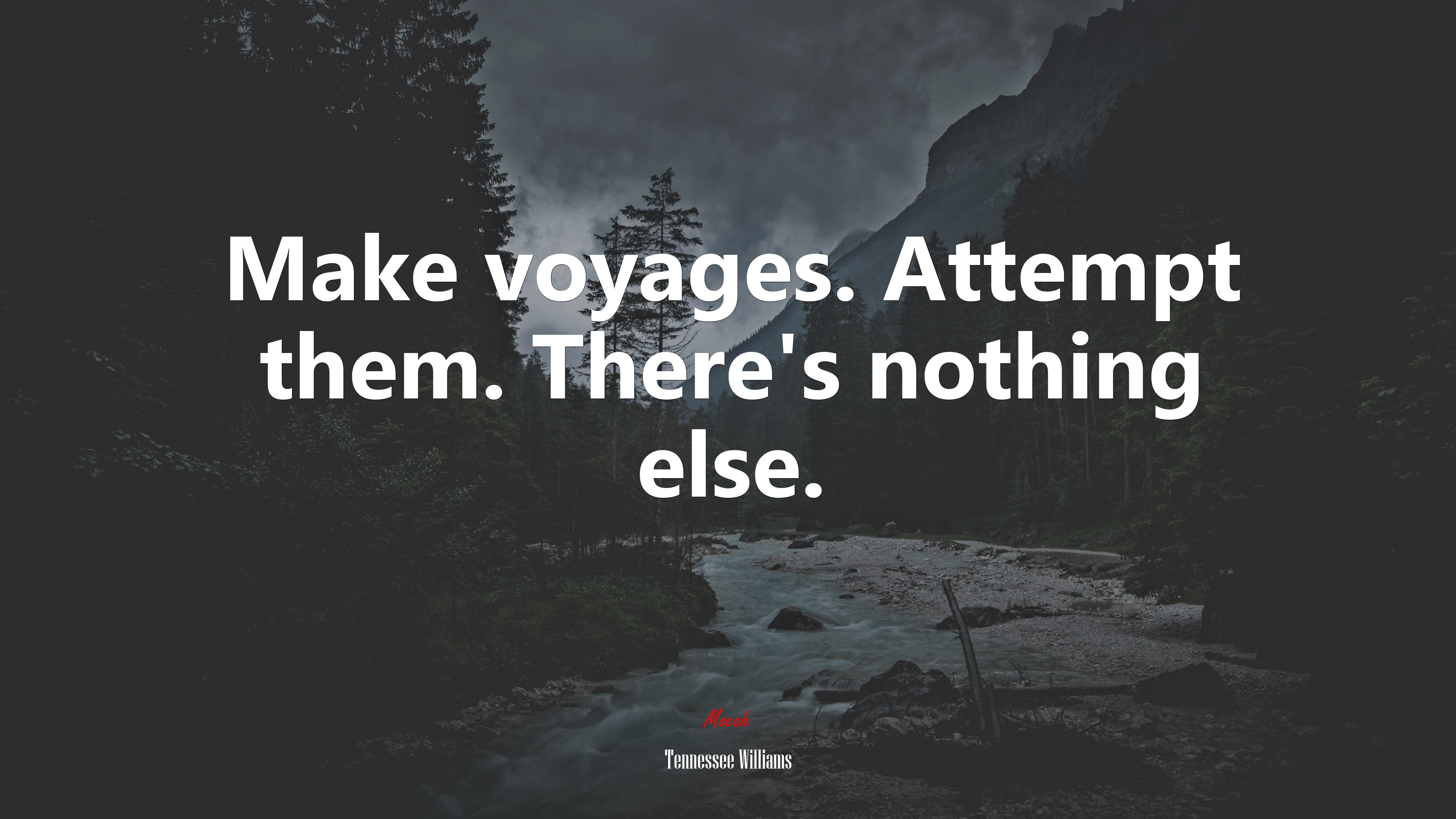 Make voyages. Attempt them. There’s nothing else. | Tennessee Williams quote HD Wallpaper