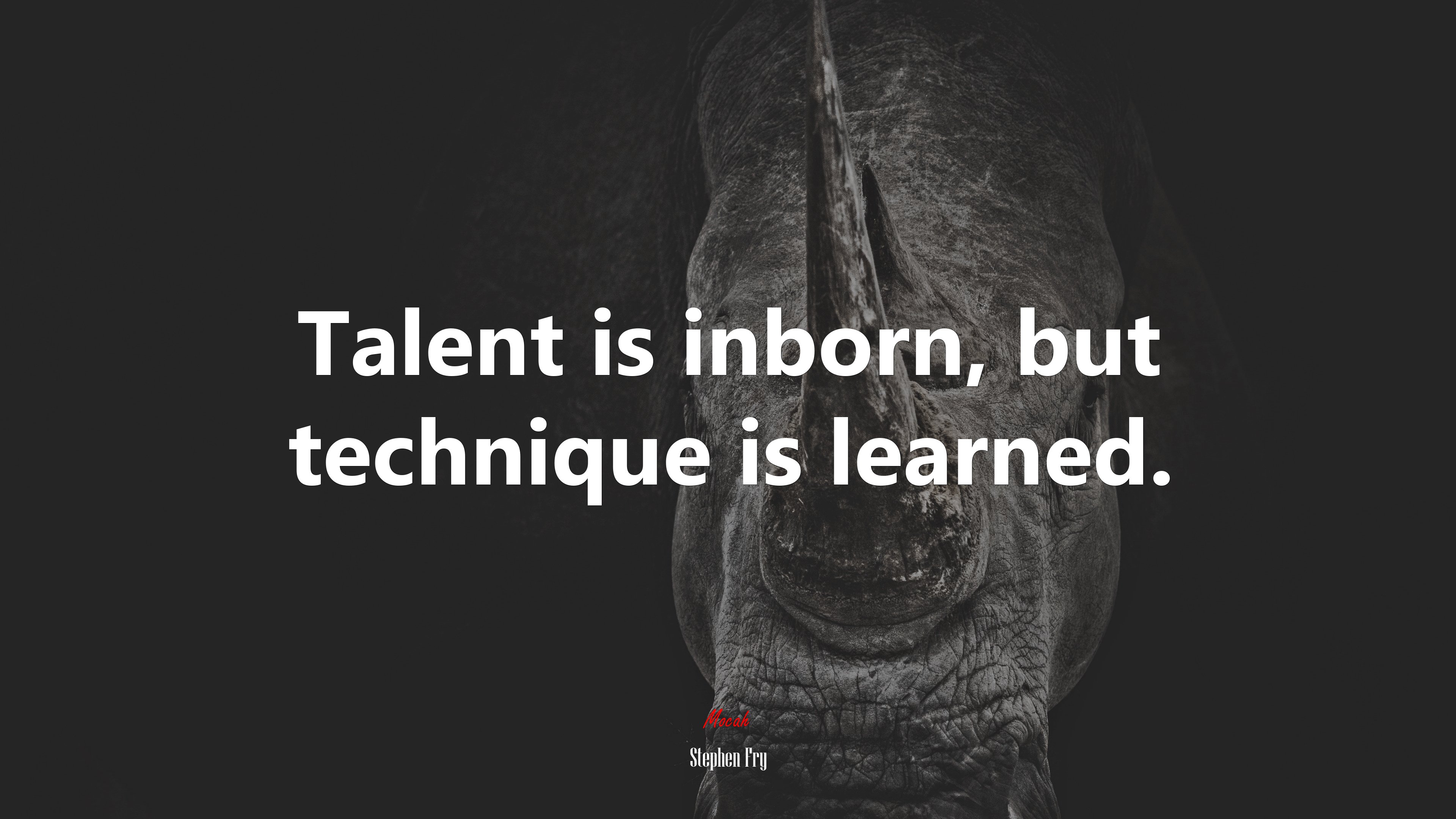 Talent is inborn, but technique is learned. | Stephen Fry quote HD Wallpaper