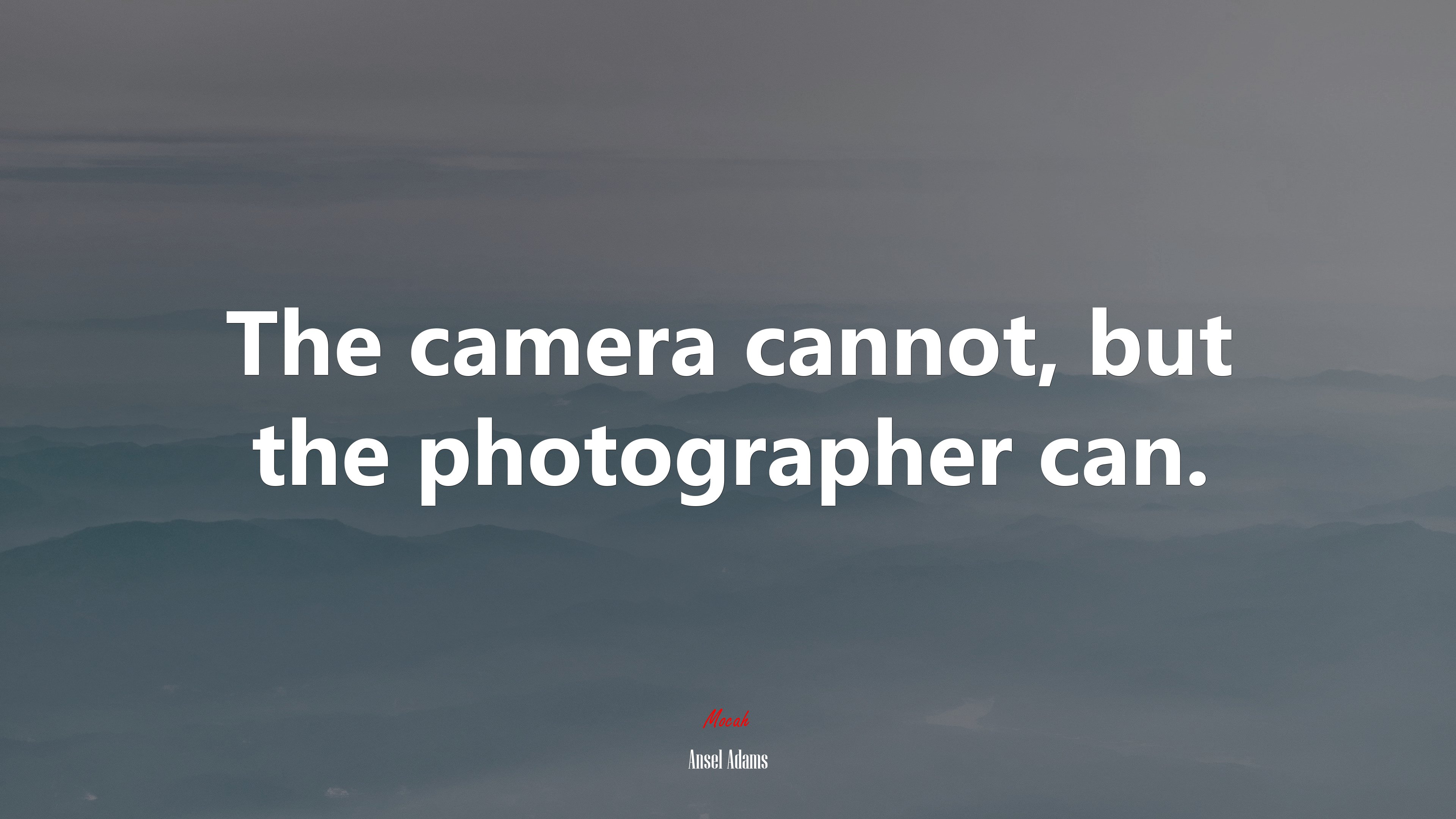 The camera cannot, but the photographer can. | Ansel Adams quote HD Wallpaper