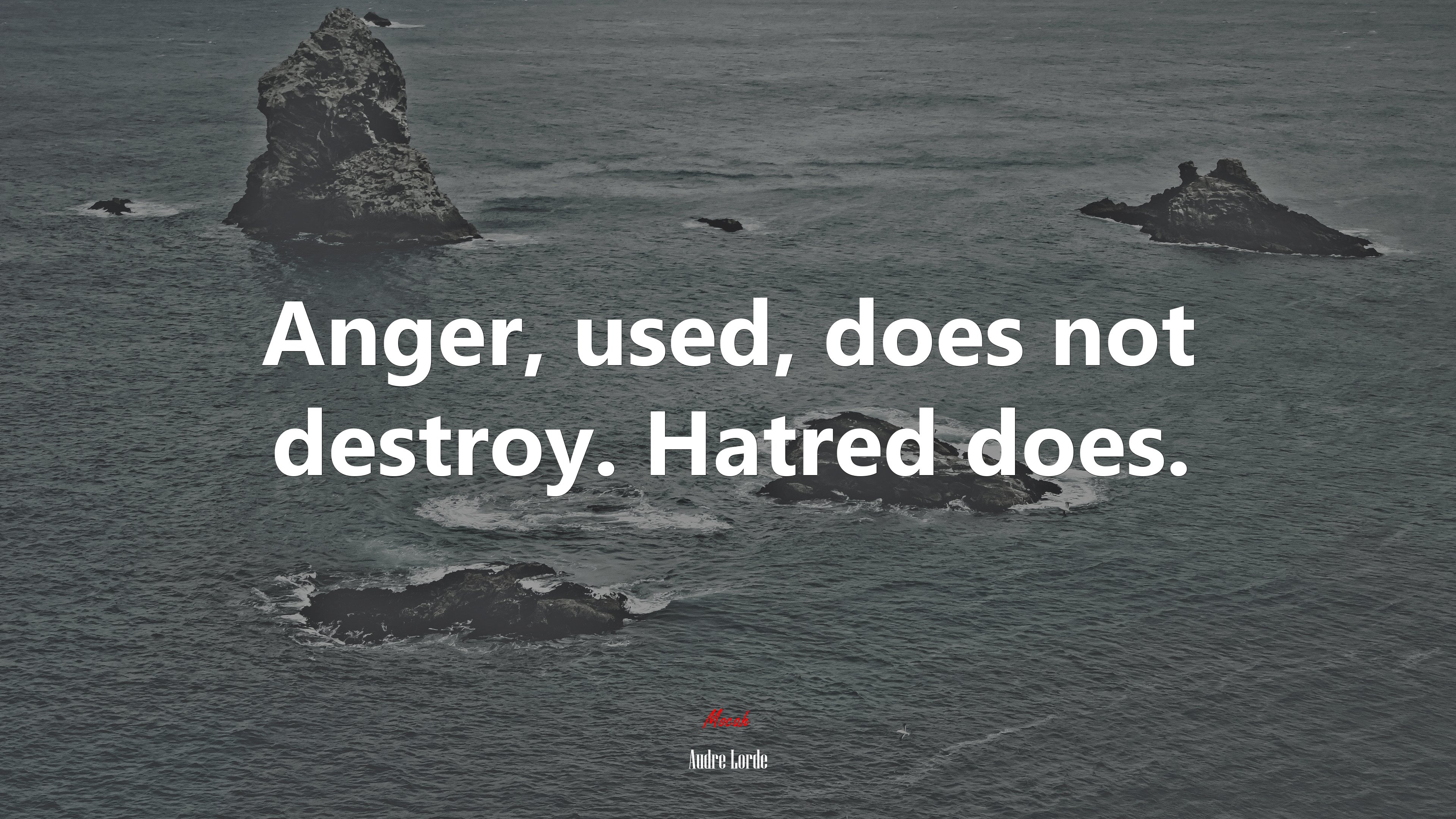 Anger, used, does not destroy. Hatred does. | Audre Lorde quote HD Wallpaper
