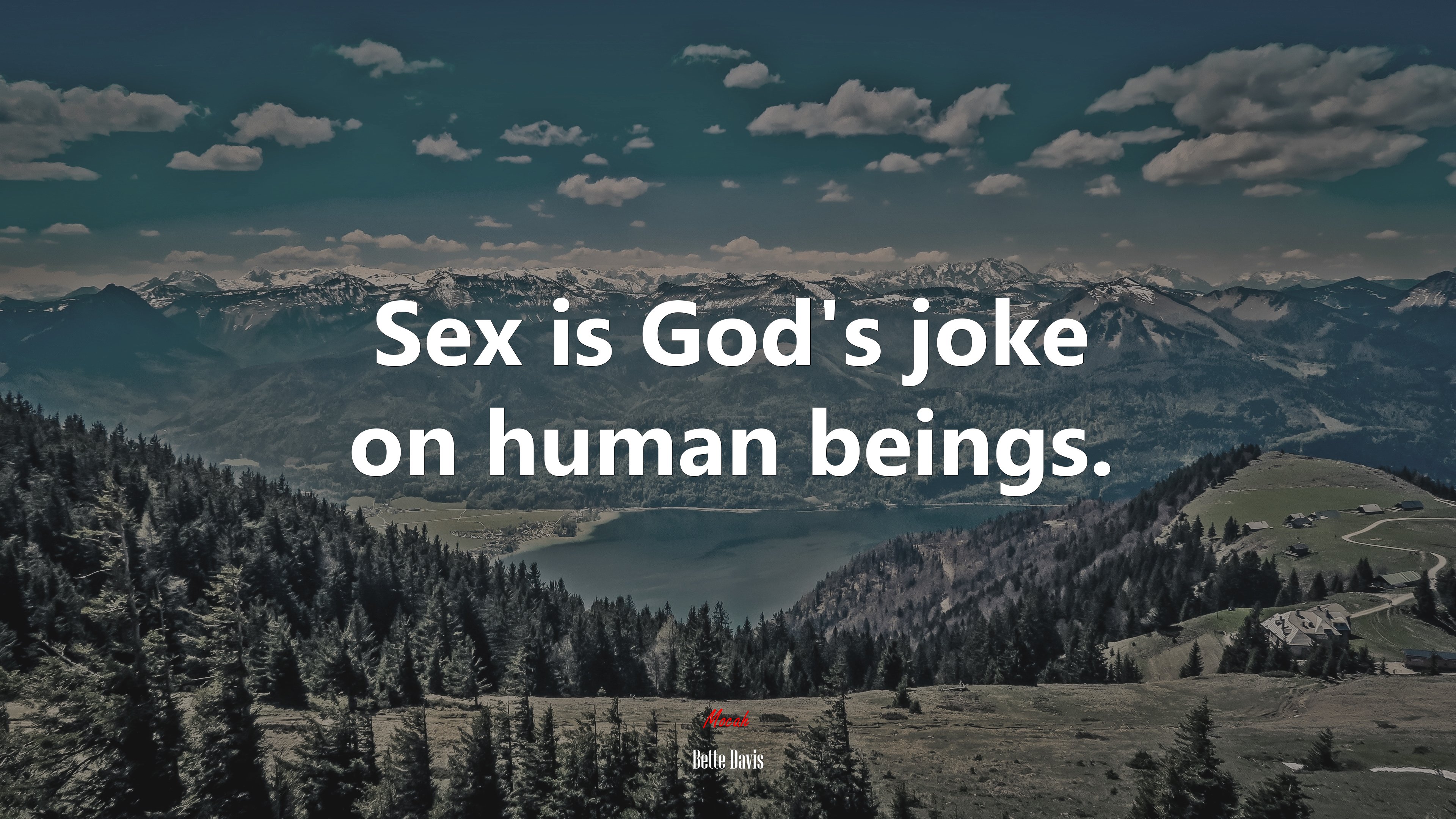 Sex is God’s joke on human beings. | Bette Davis quote HD Wallpaper