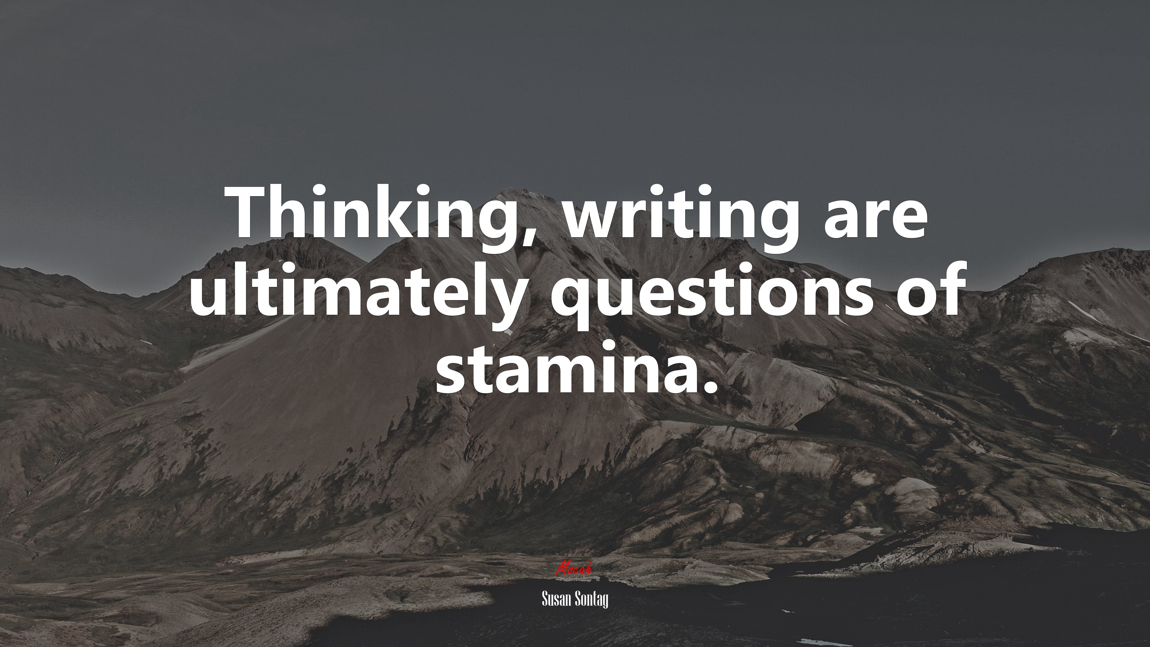 Thinking, writing are ultimately questions of stamina. | Susan Sontag quote HD Wallpaper