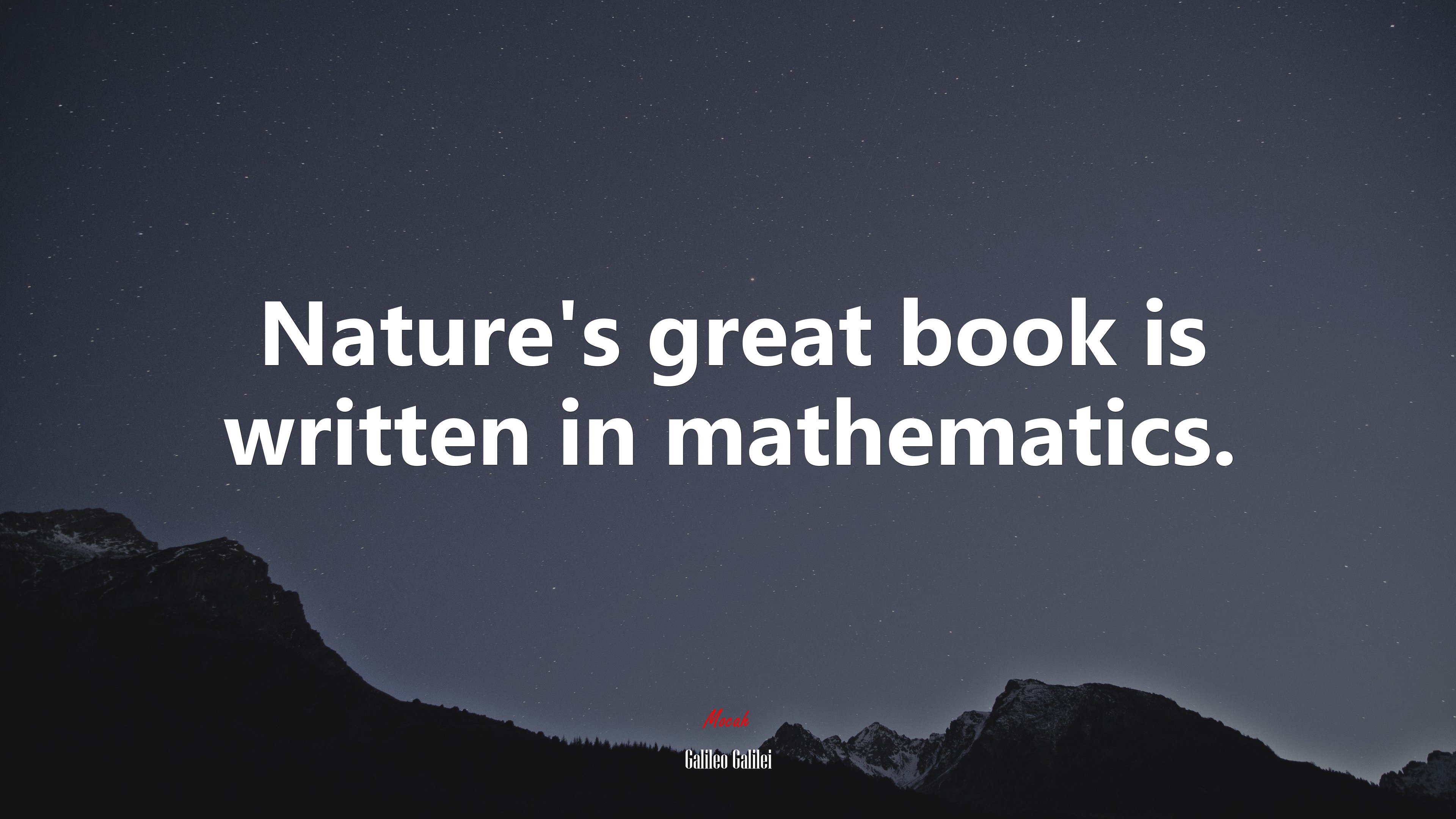 Nature’s great book is written in mathematics. | Galileo Galilei quote HD Wallpaper