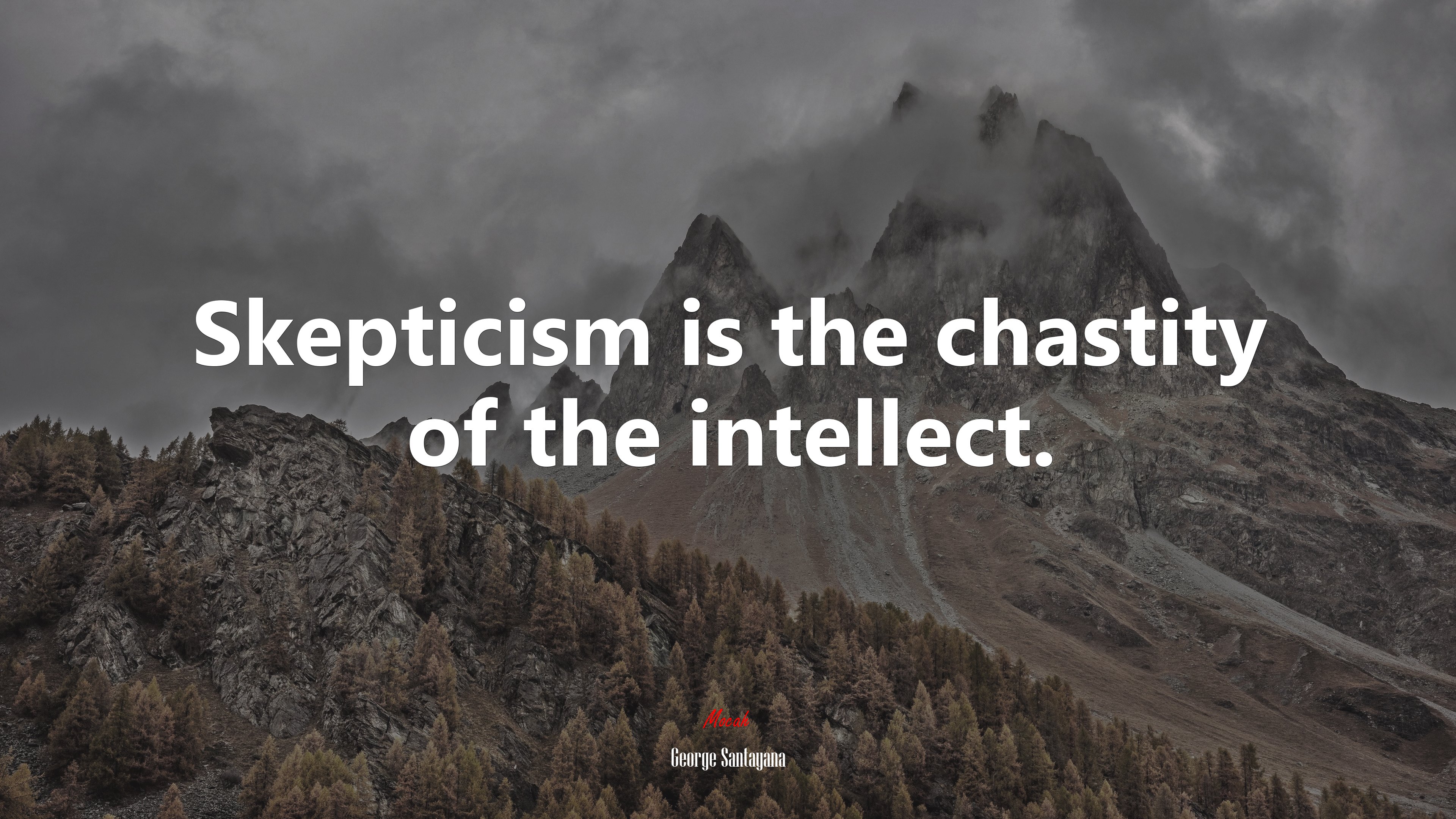Skepticism is the chastity of the intellect. | George Santayana quote HD Wallpaper