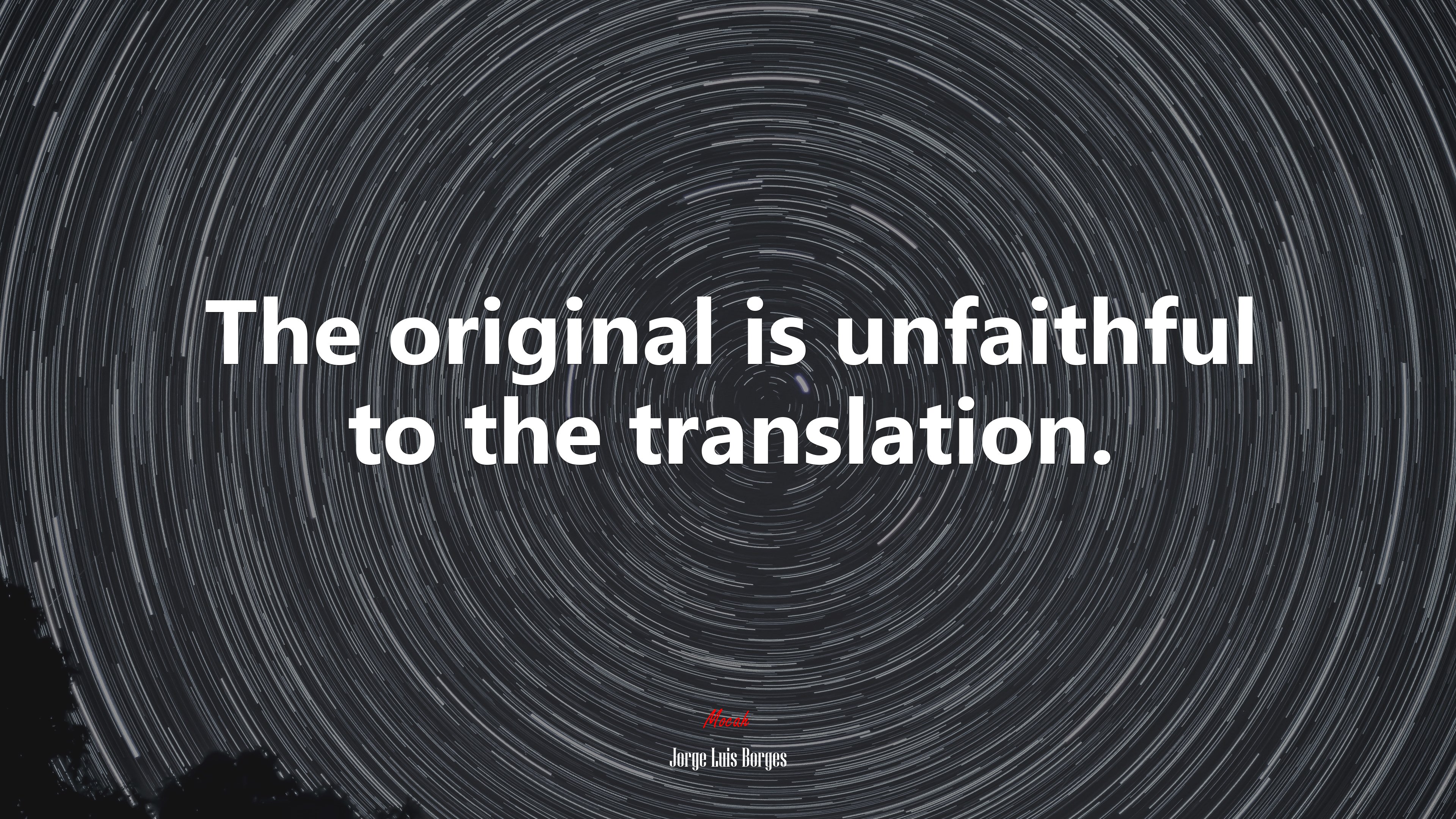 The original is unfaithful to the translation. | Jorge Luis Borges quote HD Wallpaper