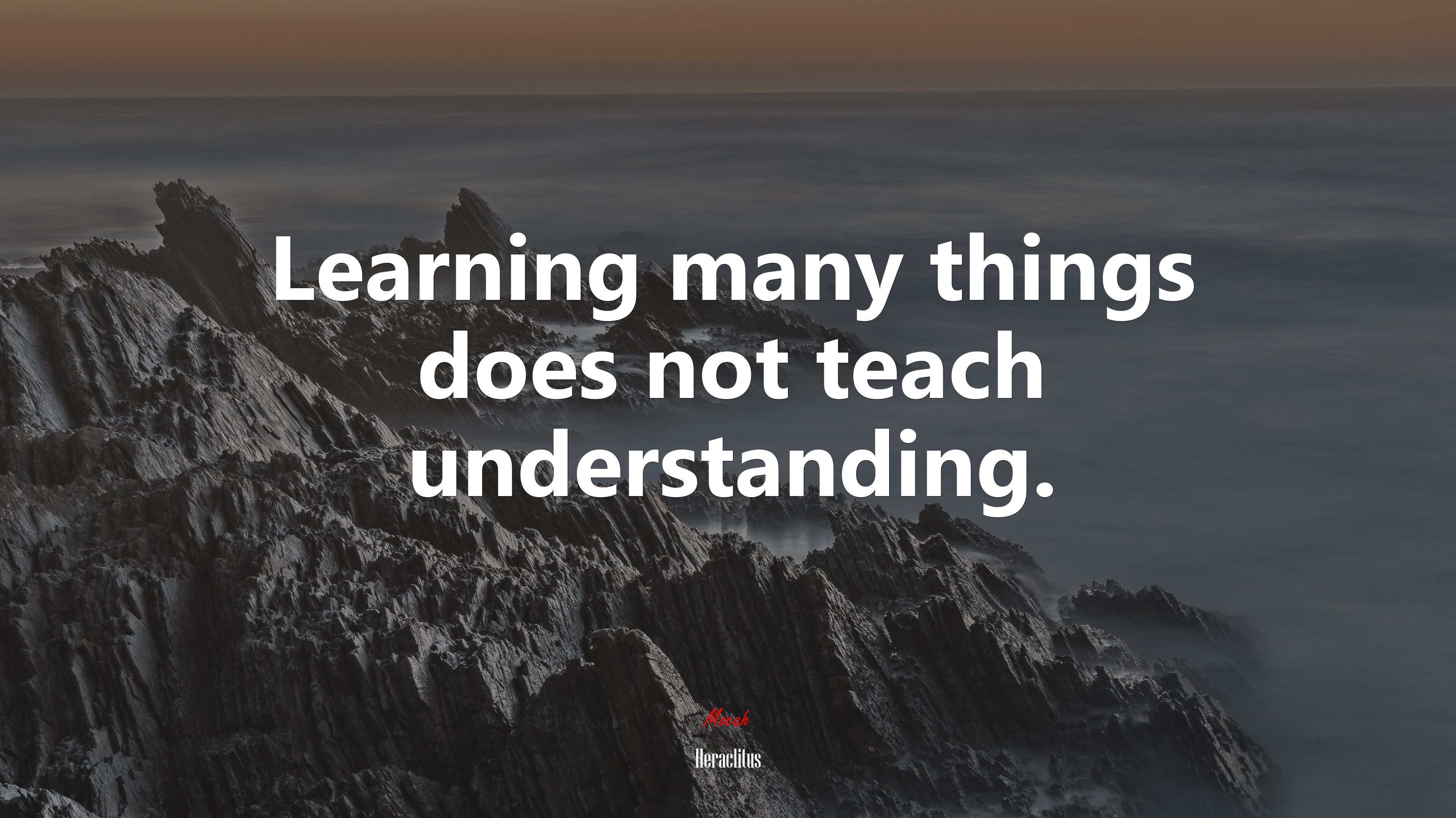 Learning many things does not teach understanding. | Heraclitus quote HD Wallpaper