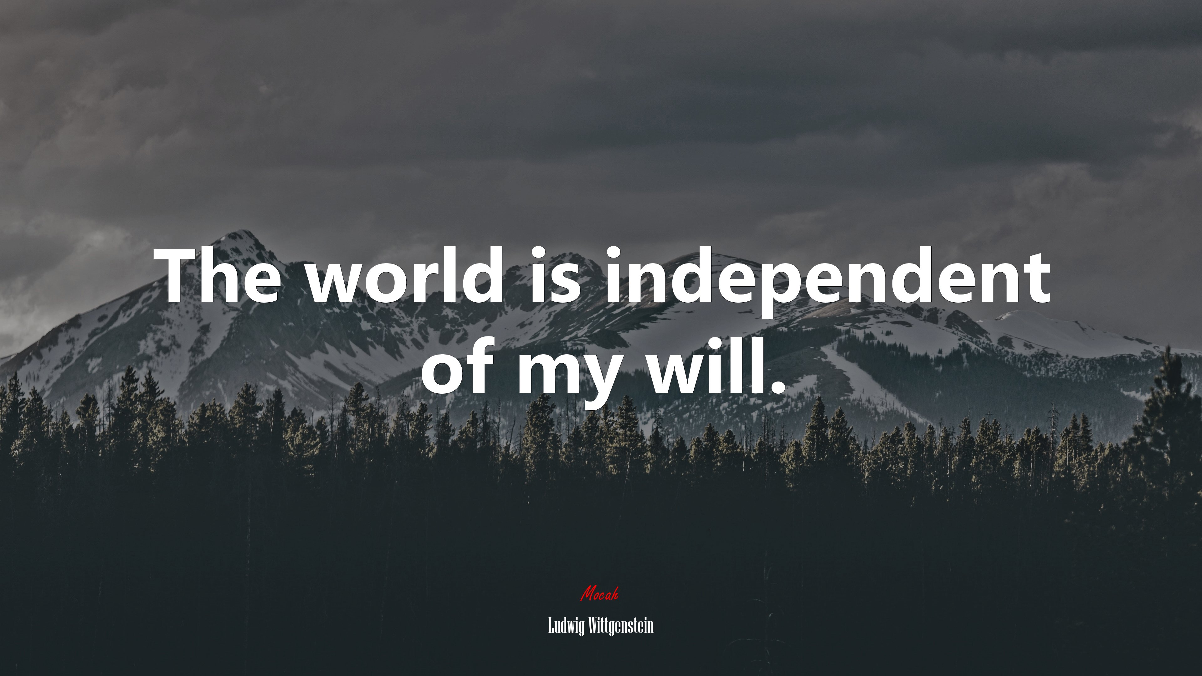 The world is independent of my will. | Ludwig Wittgenstein quote HD Wallpaper