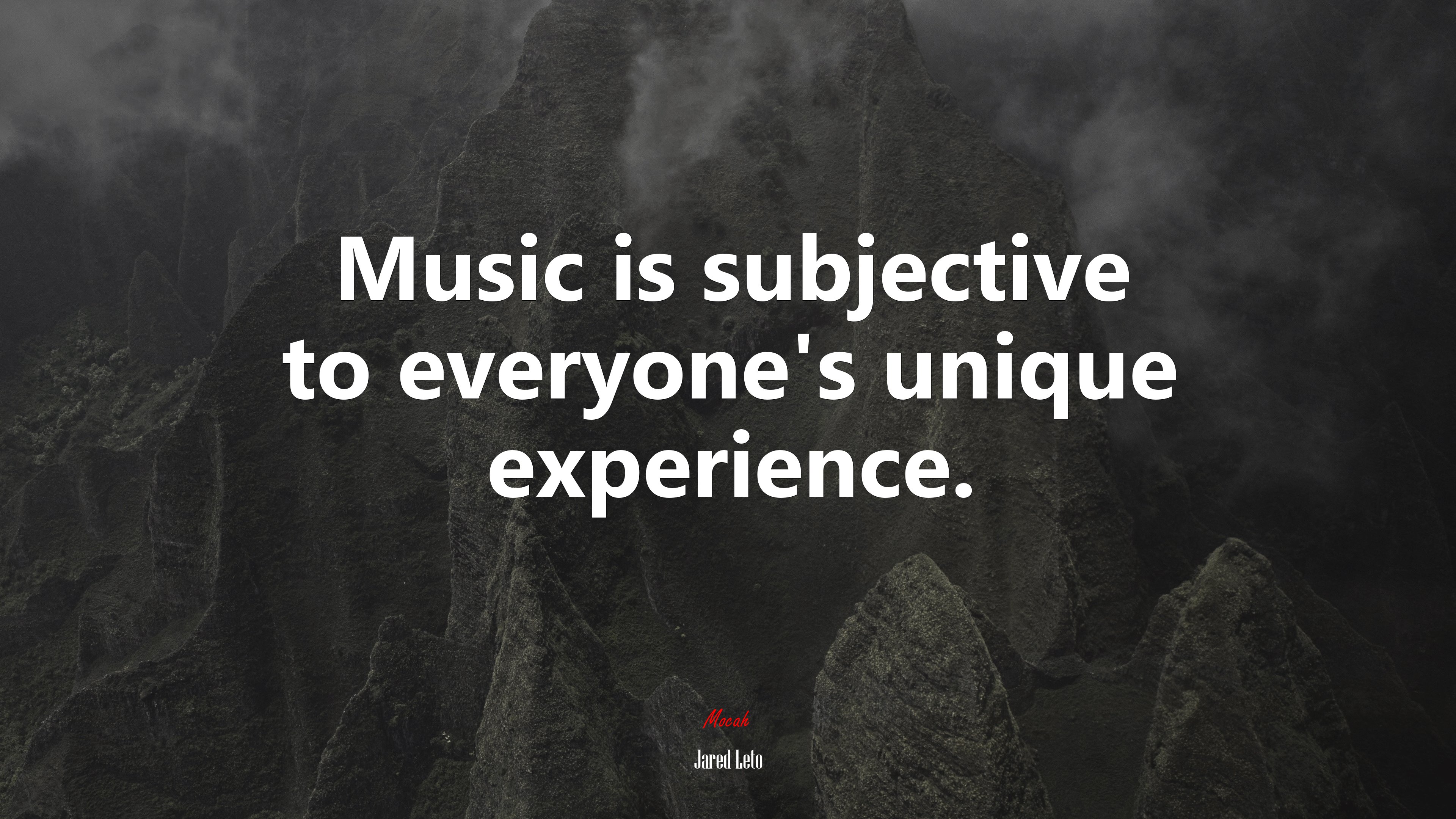 Music is subjective to everyone’s unique experience. | Jared Leto quote HD Wallpaper