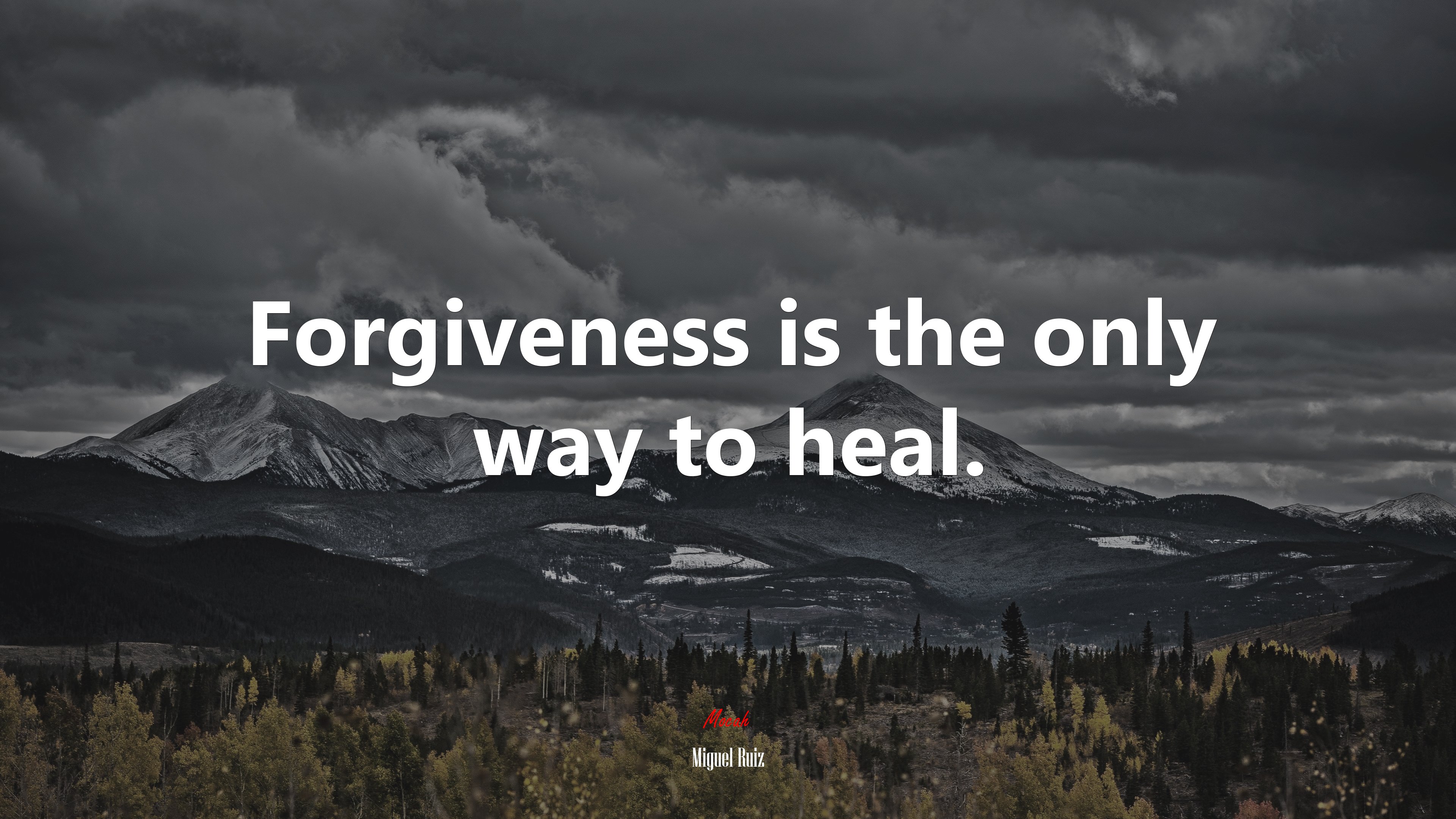Forgiveness is the only way to heal. | Miguel Ruiz quote HD Wallpaper