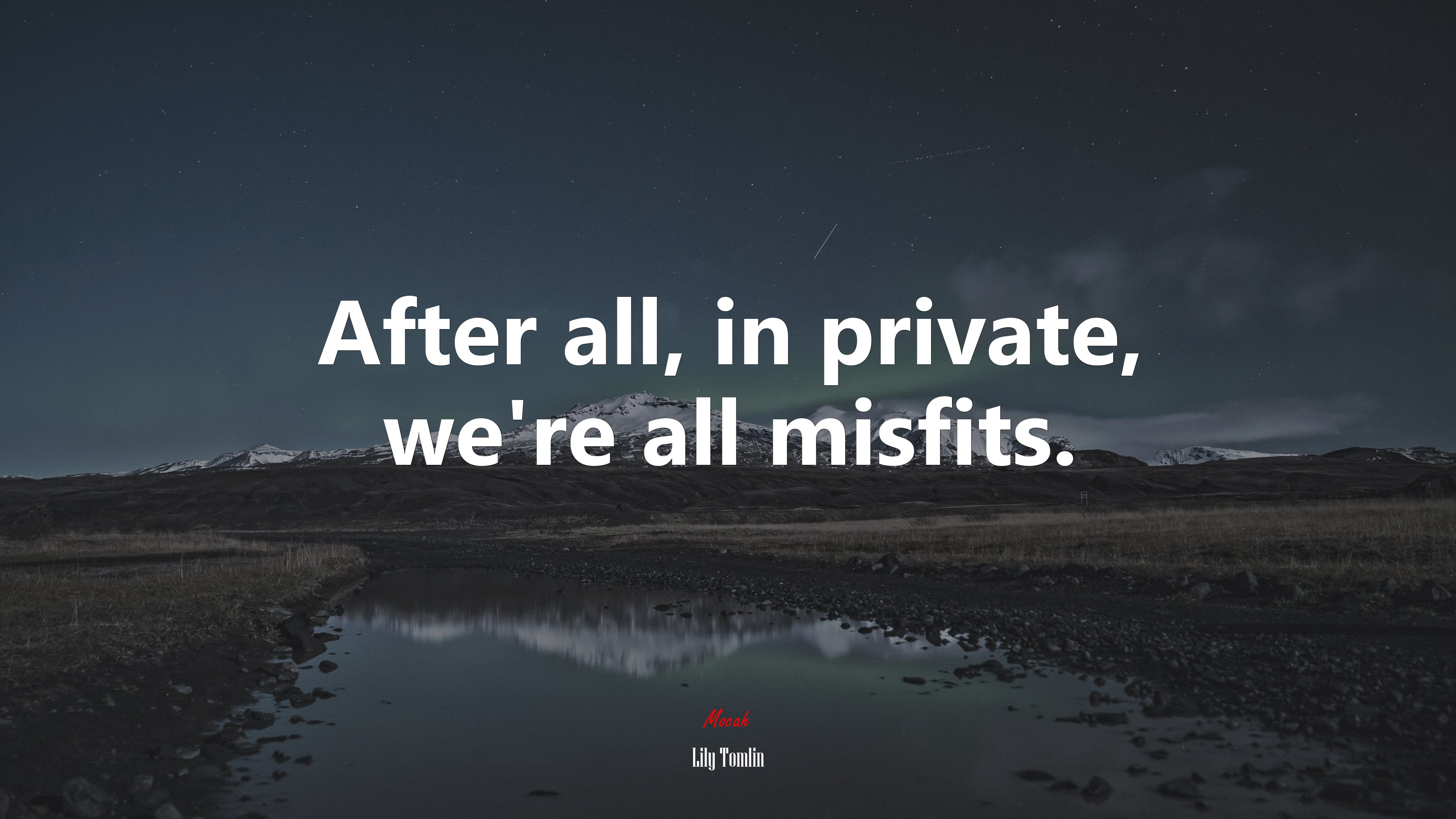 After all, in private, we’re all misfits. | Lily Tomlin quote HD Wallpaper
