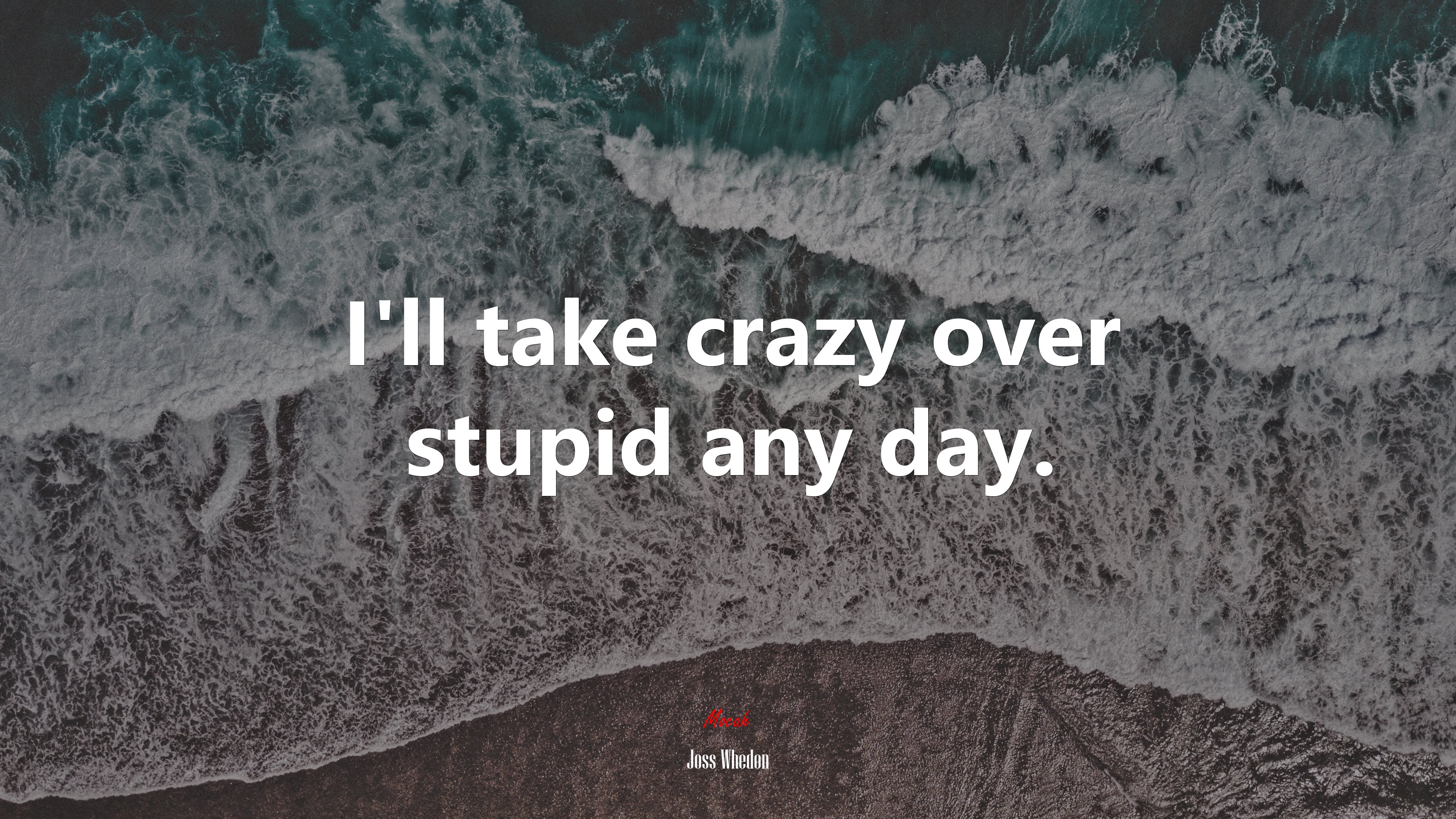 I’ll take crazy over stupid any day. | Joss Whedon quote HD Wallpaper