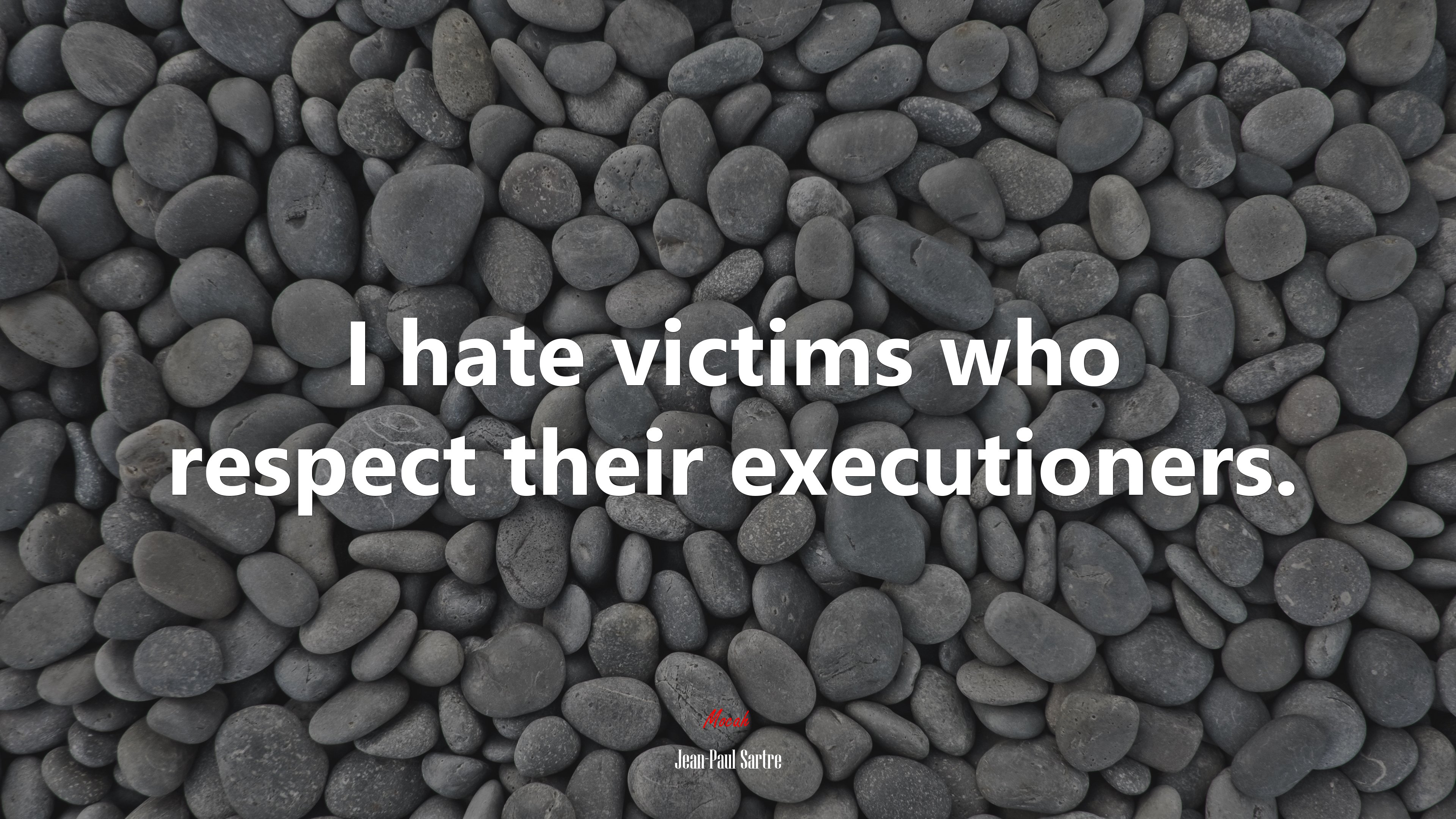 I hate victims who respect their executioners. | Jean-Paul Sartre quote HD Wallpaper